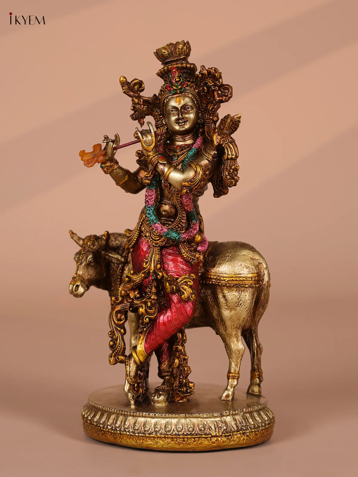 Handicrafts Resin Cow Krishan Statue - Image 3