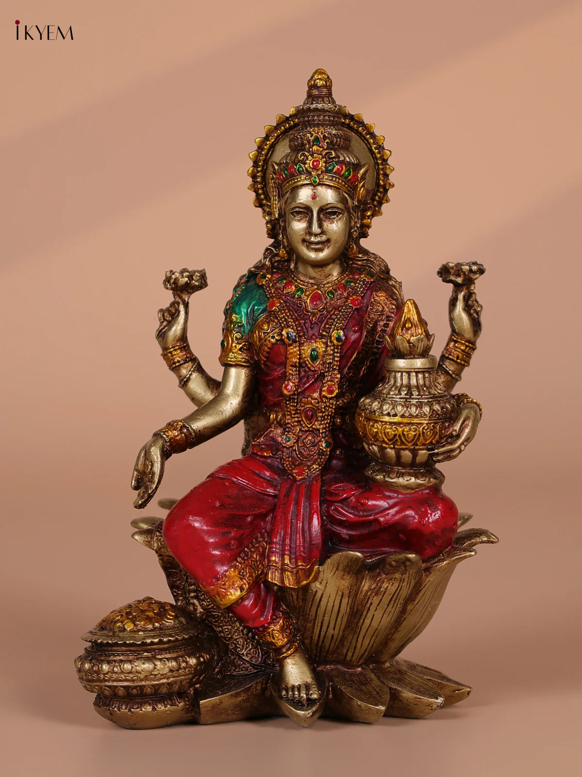Handicrafts Resin Lakshmi Sitting With Lotus