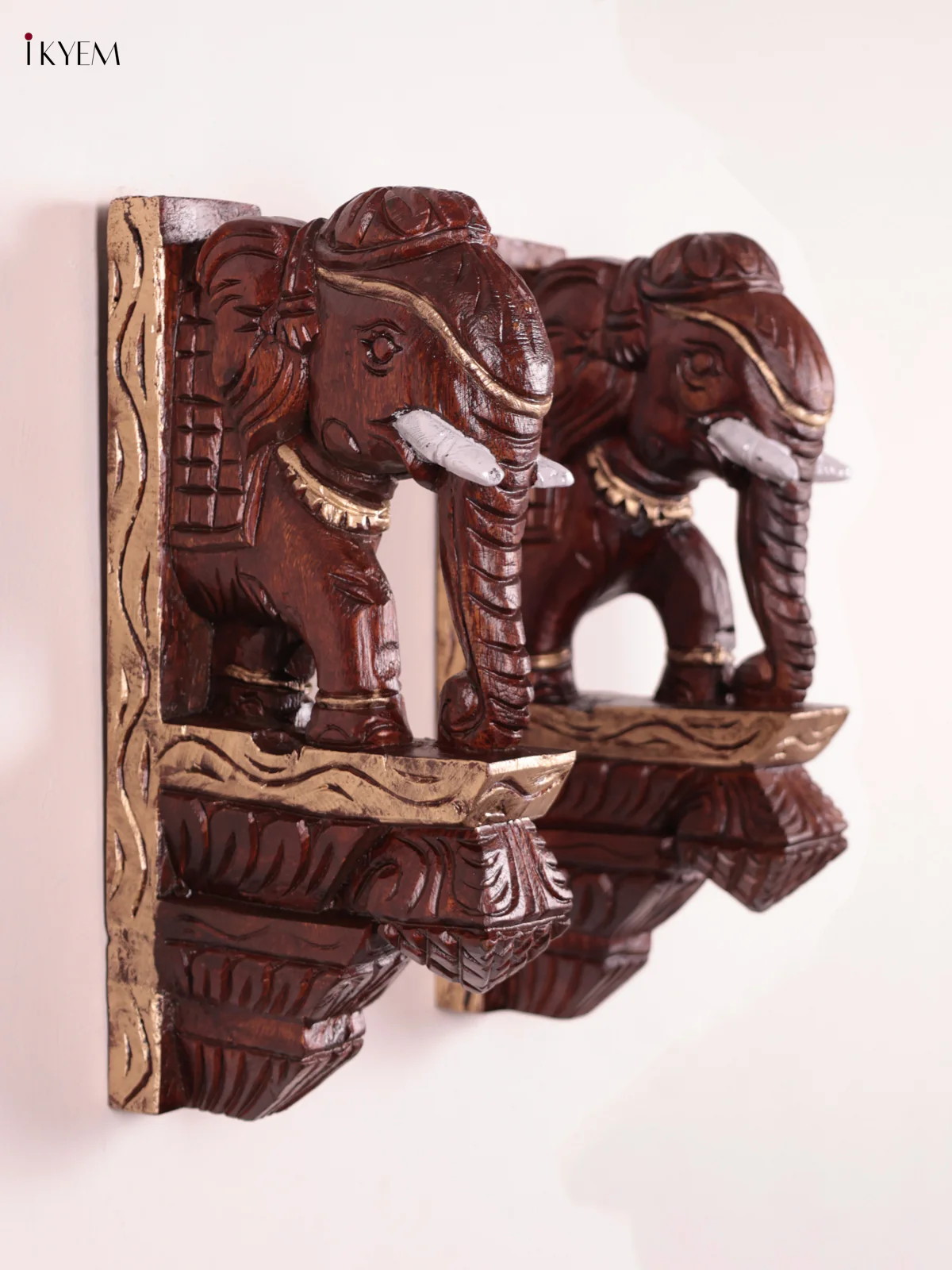 Wooden - Elephant Wall Bracket Set OF - 2 - (12×6) - KEB27019