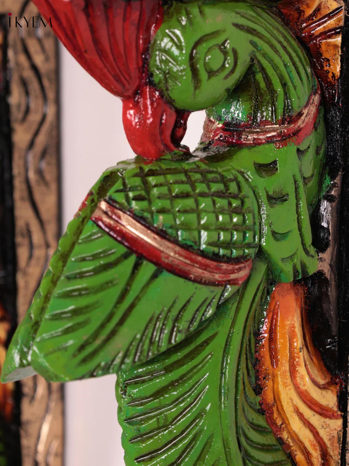 Wooden Hand Carved Painted - Parrot Wall Bracket Set OF - 2 (12×6) - Image 2
