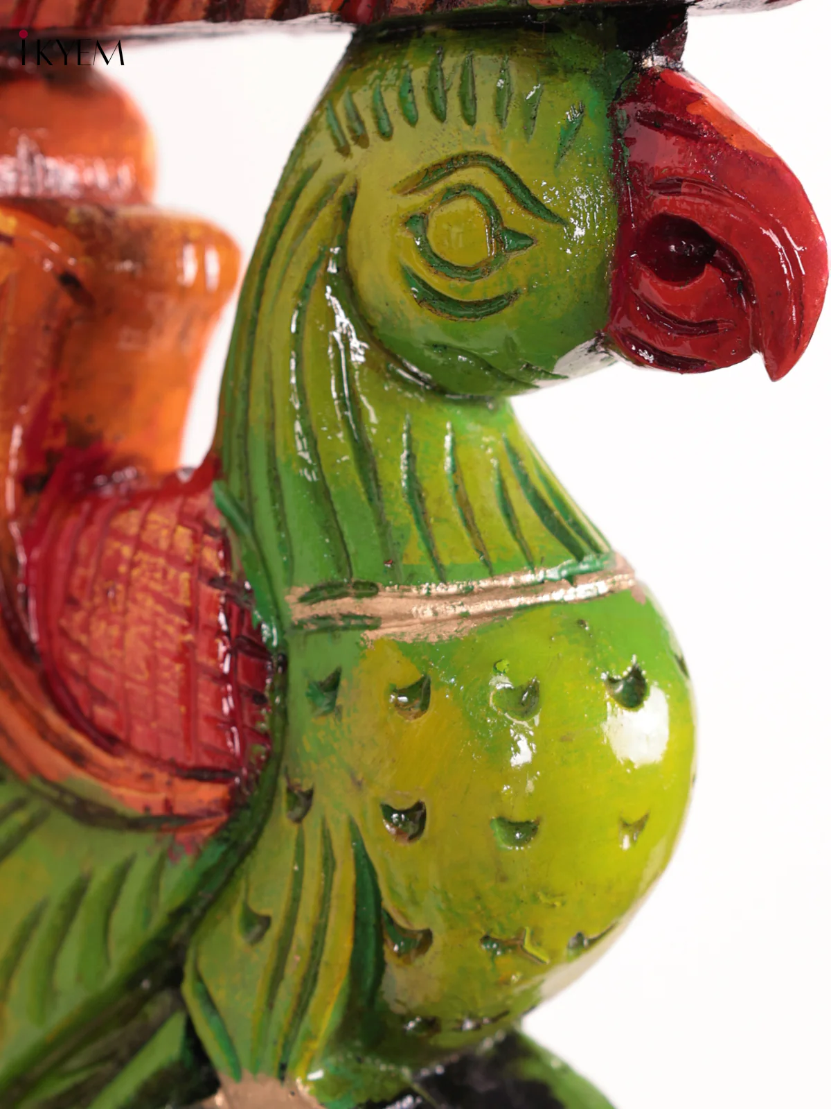 Wooden Hand Carved Painted - Parrot Wall Bracket Set OF - 2 (12×6) - Image 2