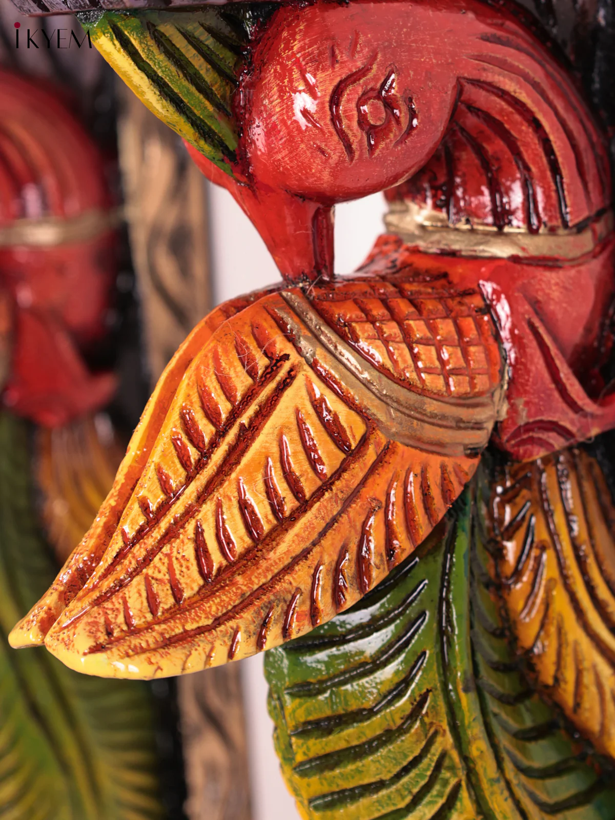 Wooden Hand Carved Painted - Parrot Wall Bracket Set OF - 2 (12×6) - Image 2