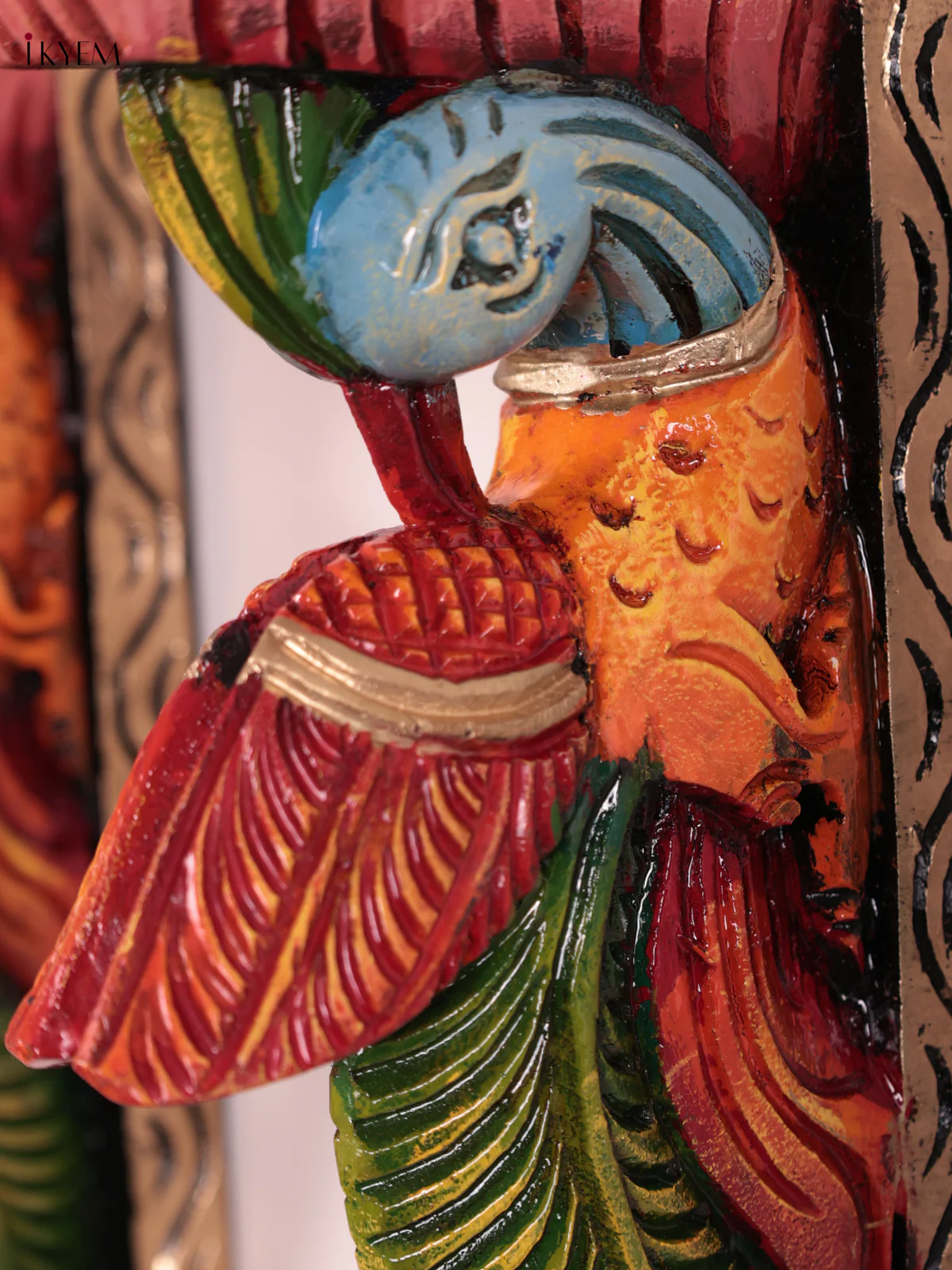 Wooden Hand Carved Painted - Parrot Wall Bracket Set OF - 2 (12×6) - KEB27027 - Image 2