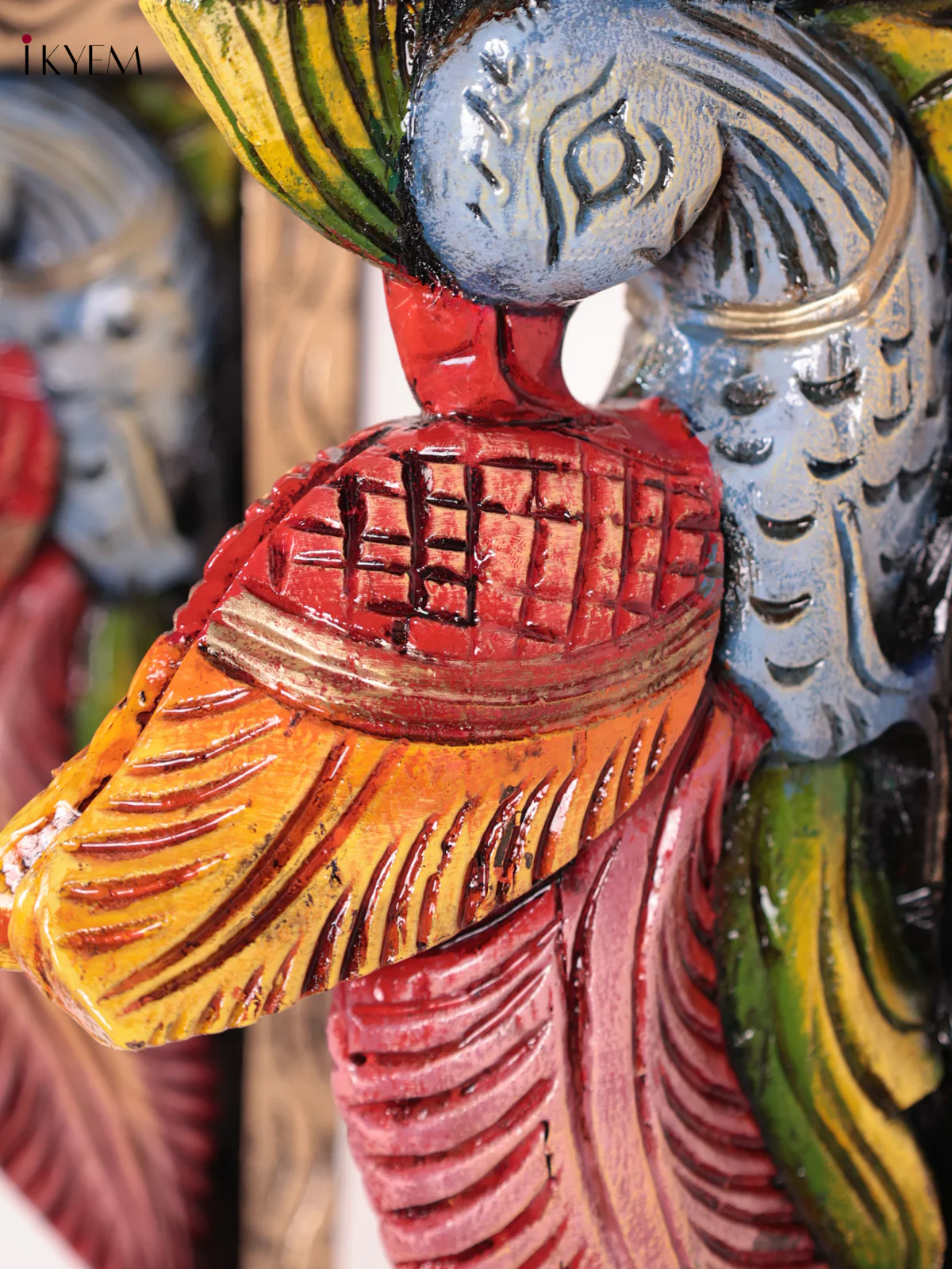 Wooden Hand Carved Painted - Parrot Wall Bracket Set OF - 2 (12×6) - Image 2