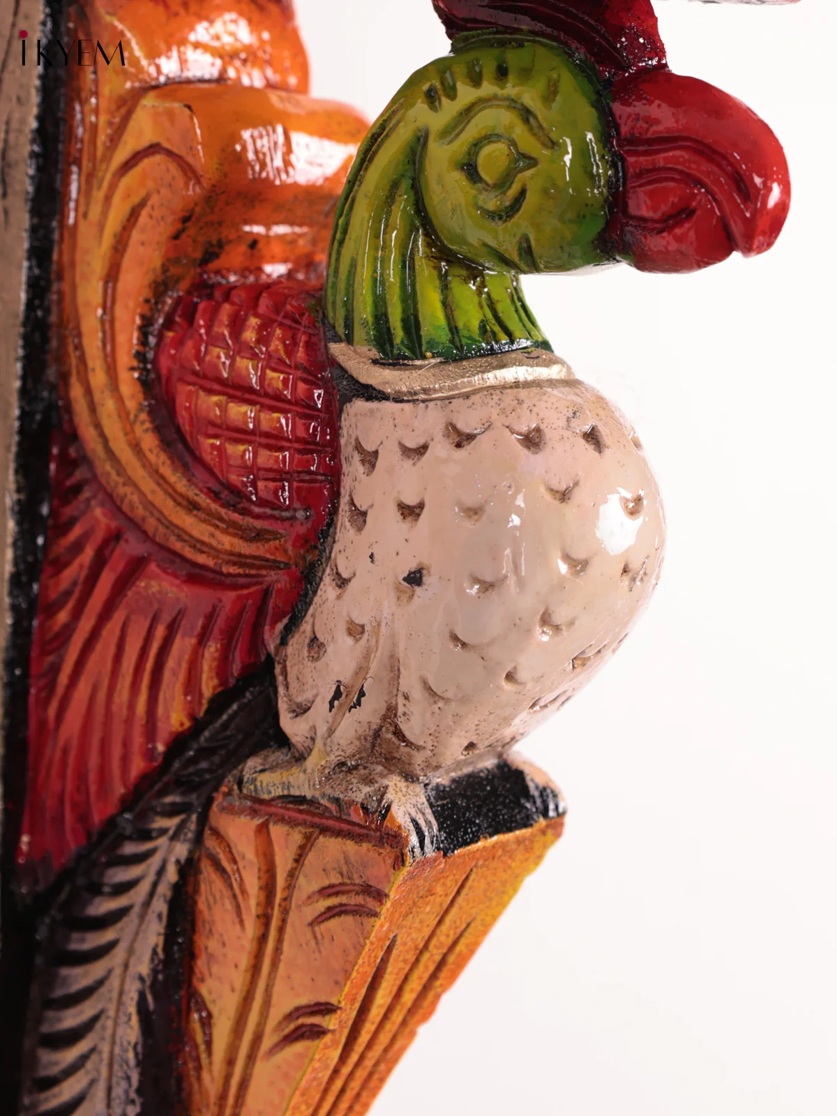 Wooden Hand Carved Painted - Parrot Wall Bracket Set OF - 2 (12×6) - Image 2