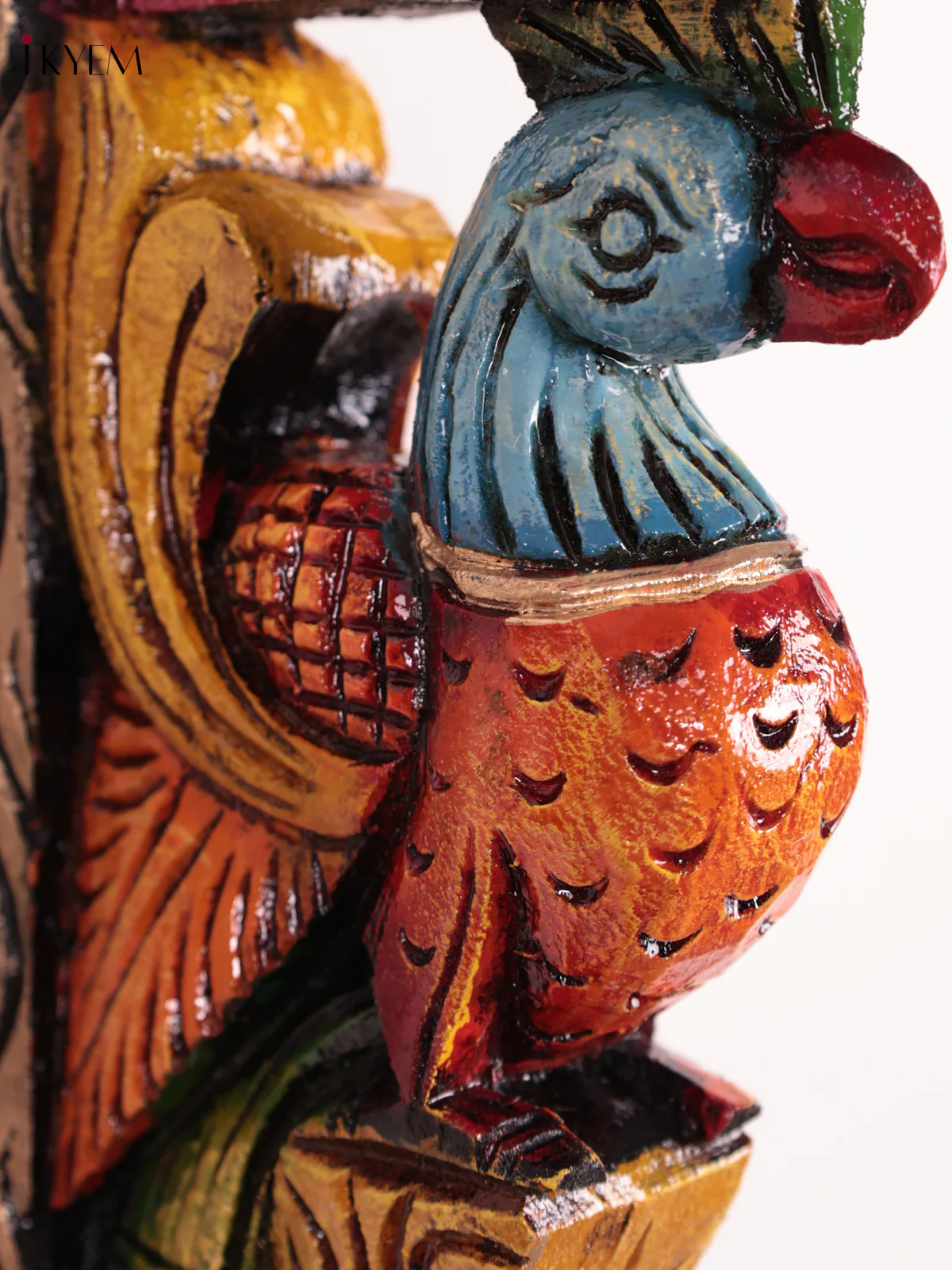 Wooden Hand Carved Painted - Parrot Wall Bracket Set OF - 2 (12×6) - Image 2