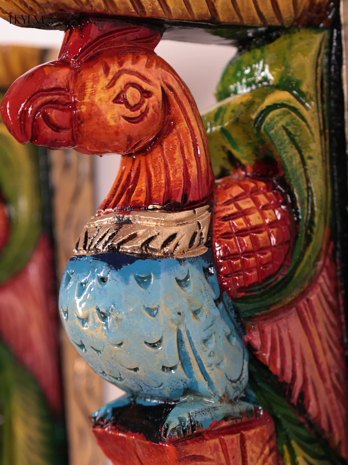 Wooden Hand Carved Painted - Parrot Wall Bracket Set OF - 2 (12×6) - KEB27043 - Image 2