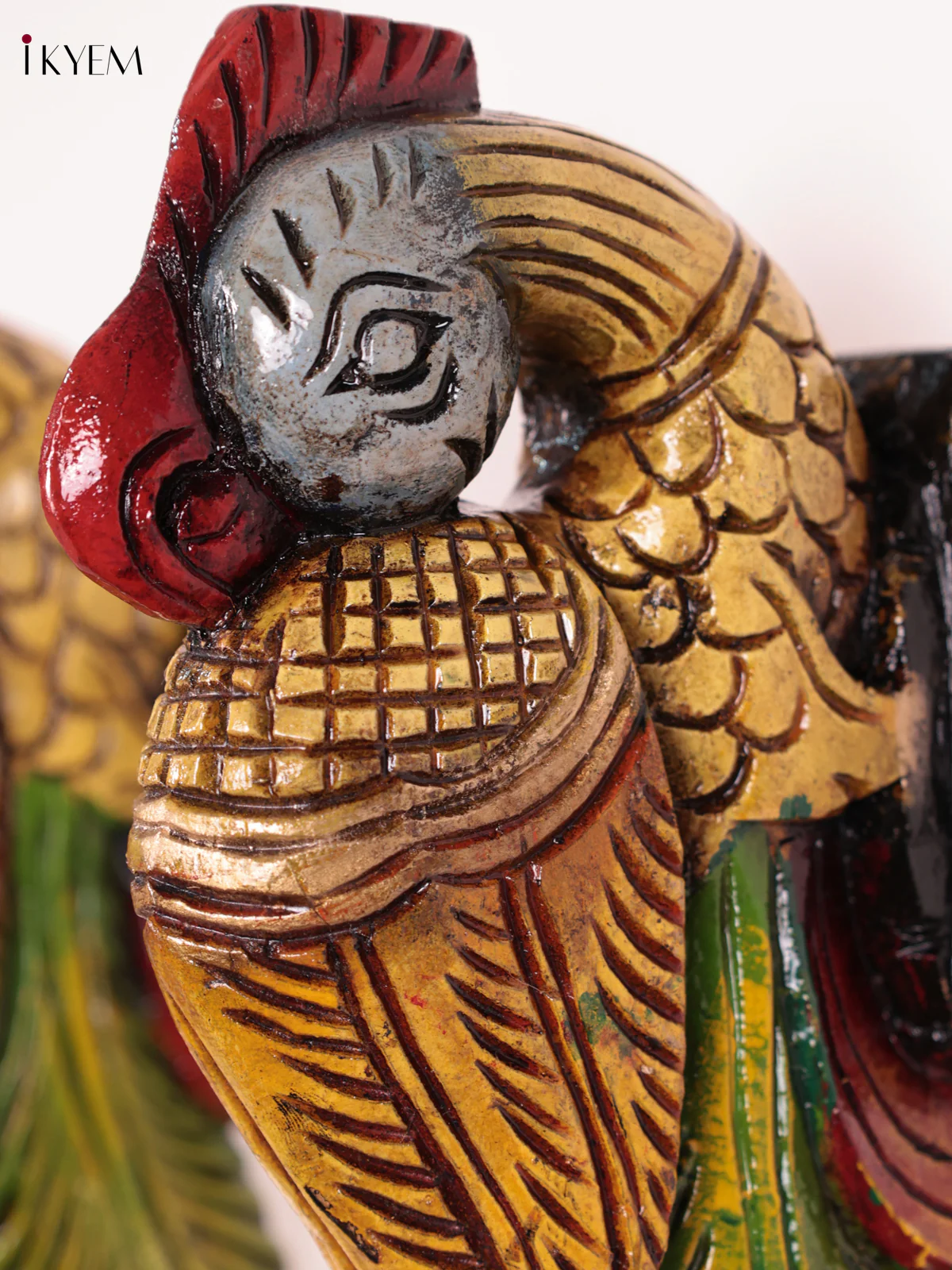 Wooden Hand Carved Painted - Parrot Wall Bracket Set OF - 2 (12×6) - Image 2