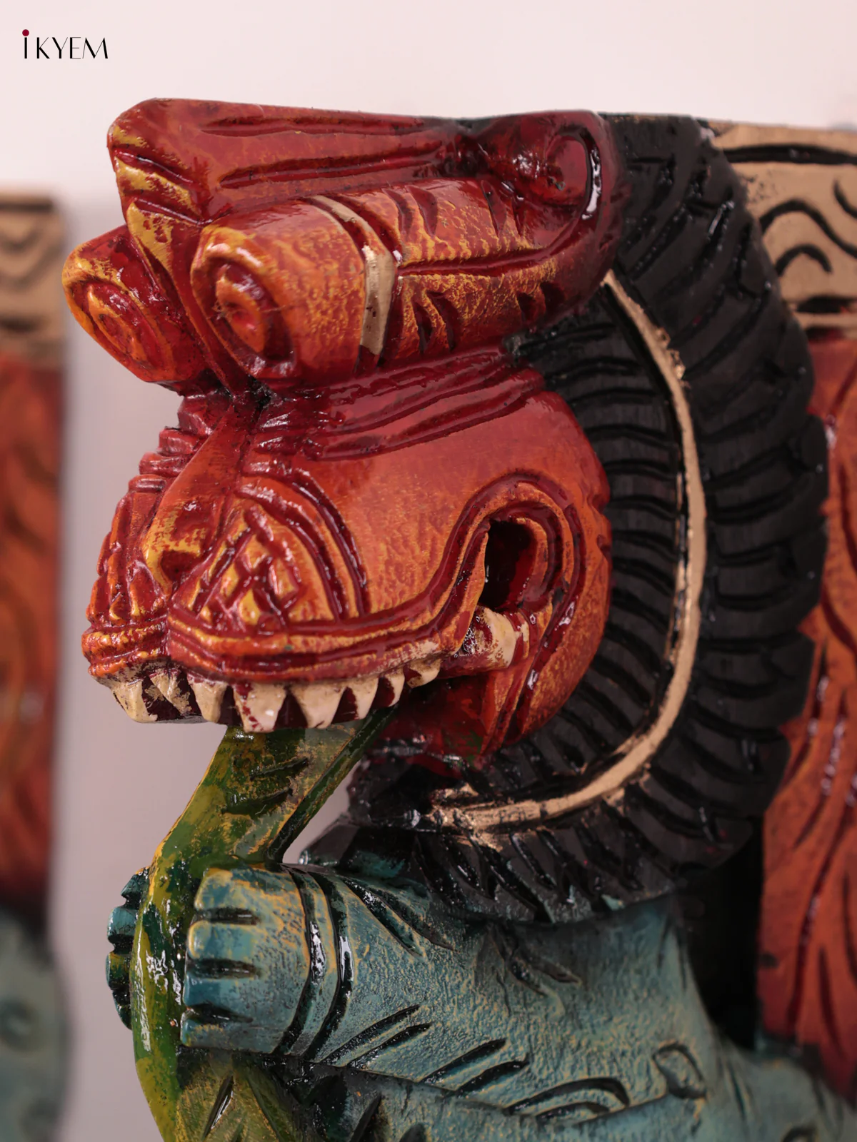 Wooden Hand Carved Painted - Yazhi Wall Bracket Set OF 2 - (12×6) - KEB27066 - Image 2