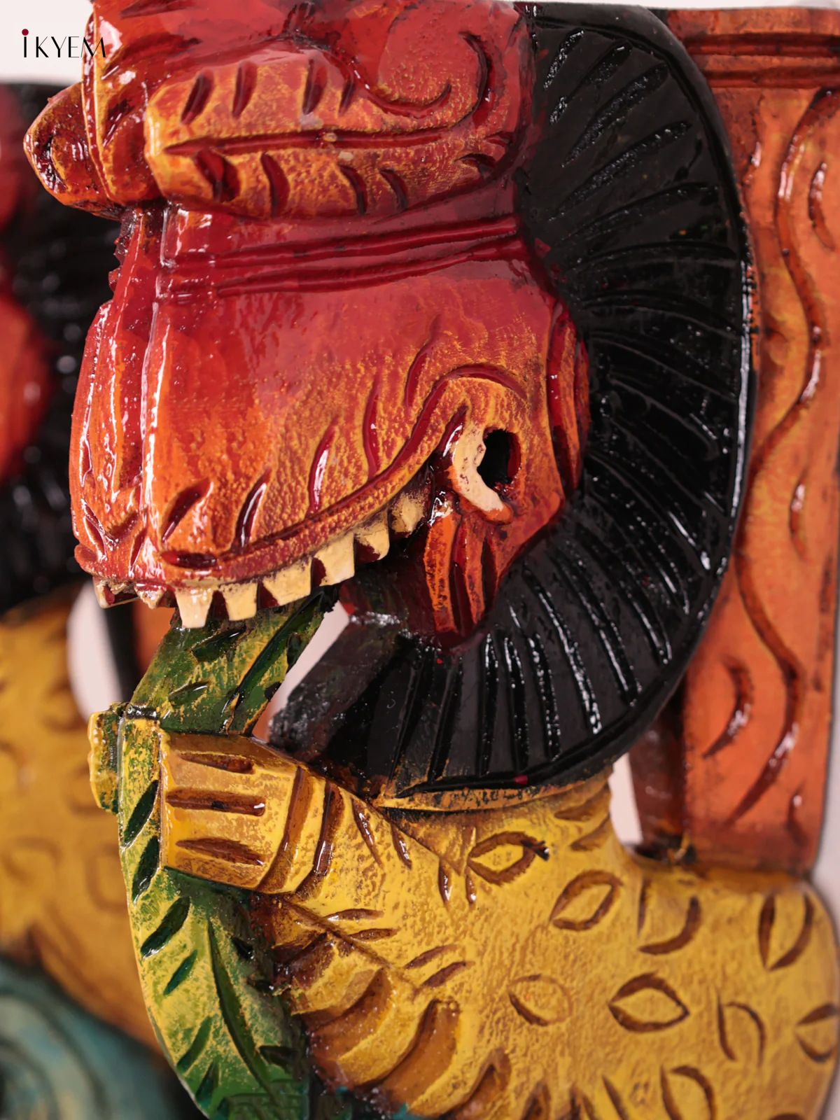 Wooden Hand Carved Painted - Yazhi Wall Bracket Set OF 2 - (12×6) - KEB27067 - Image 2