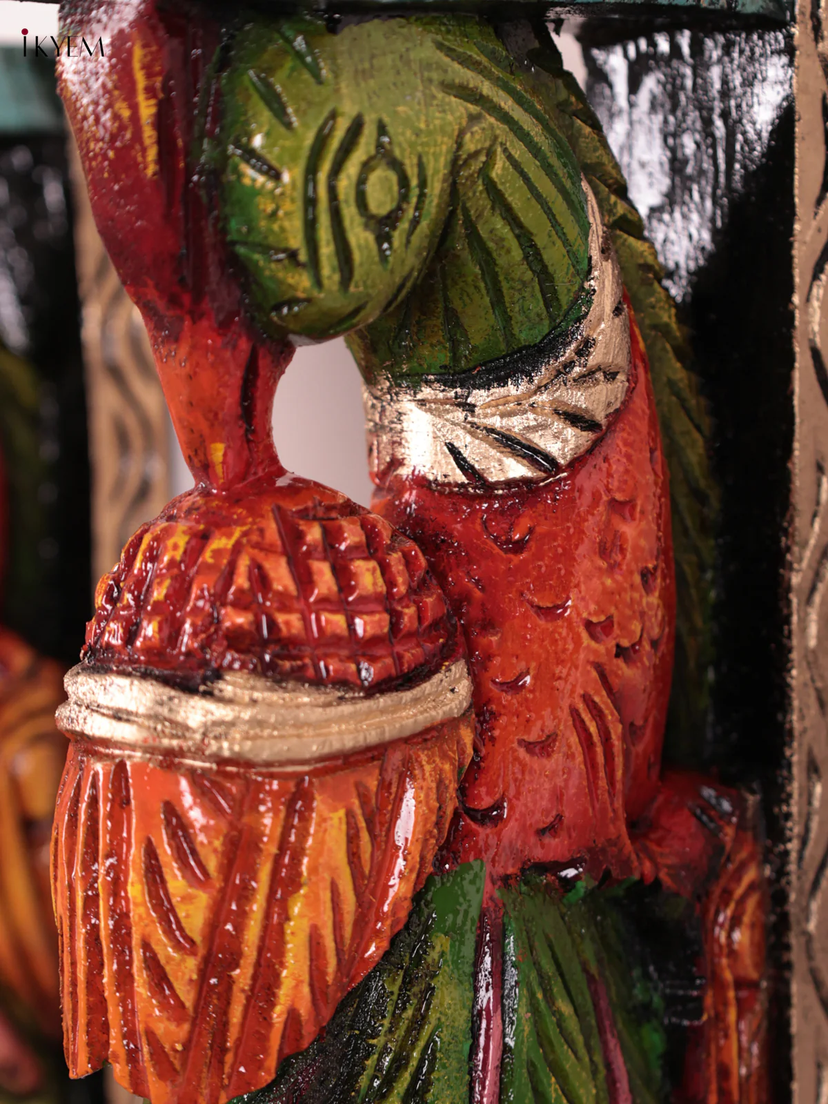 Wooden Hand Carved Painted - Peacock Wall Bracket - Set OF 2 - (12×6) - KEB27079 - Image 2