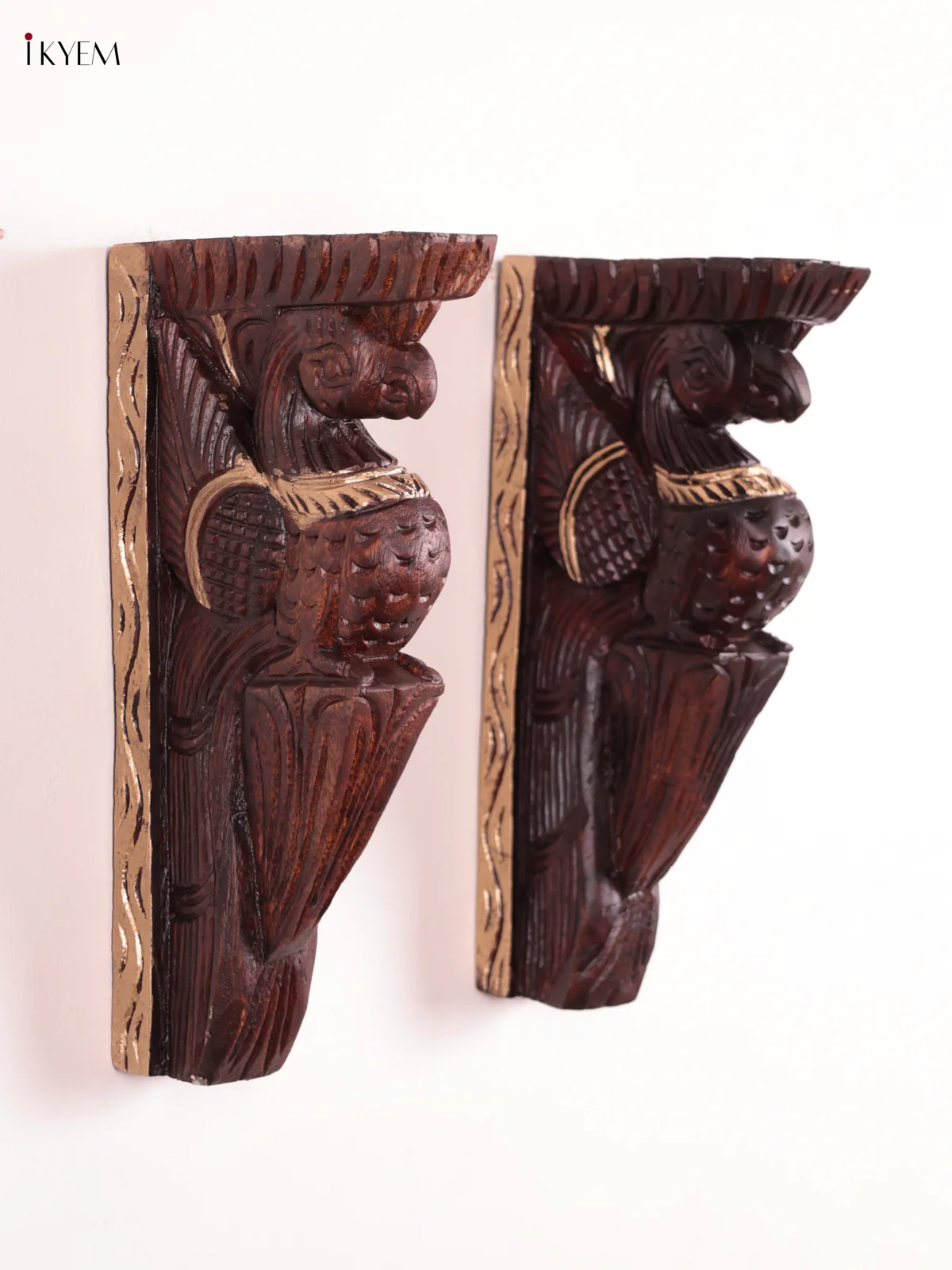 Wooden - Parrot Wall Bracket - Set OF 2 - (12×6) - KEB27088