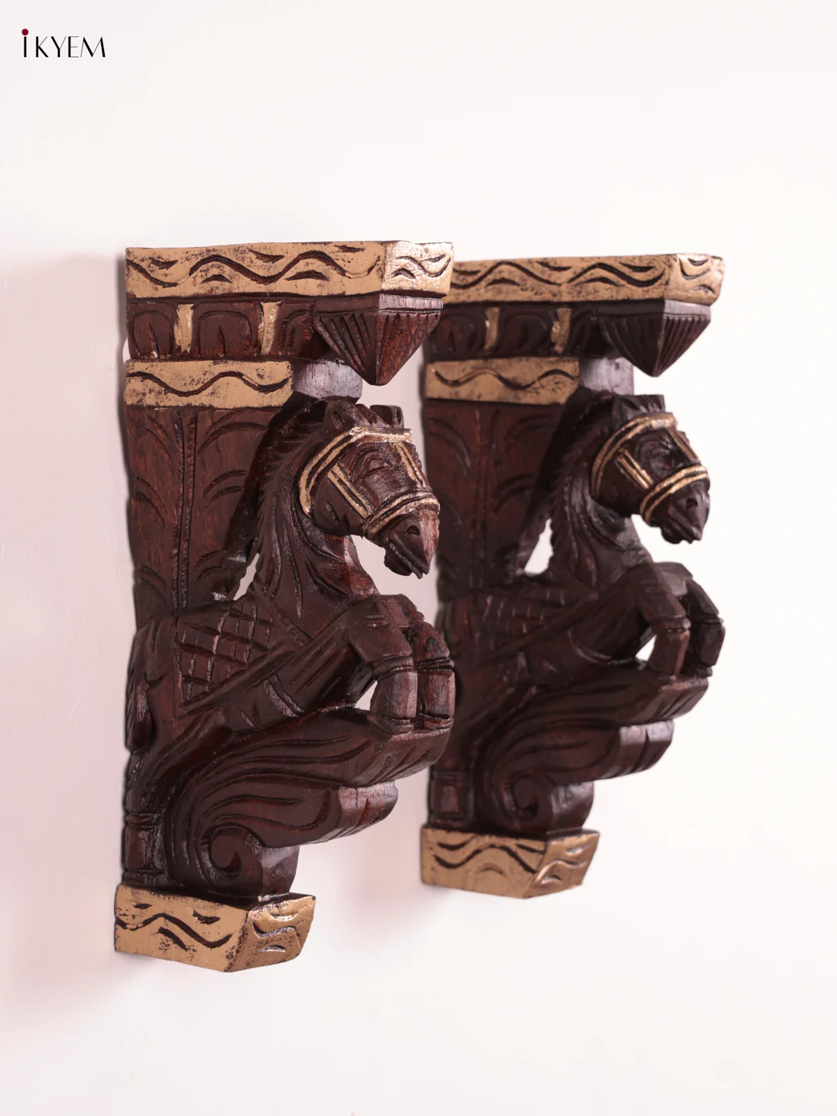 Wooden - Horse Wall Bracket - Set OF 2 - (12×6) - KEB27091