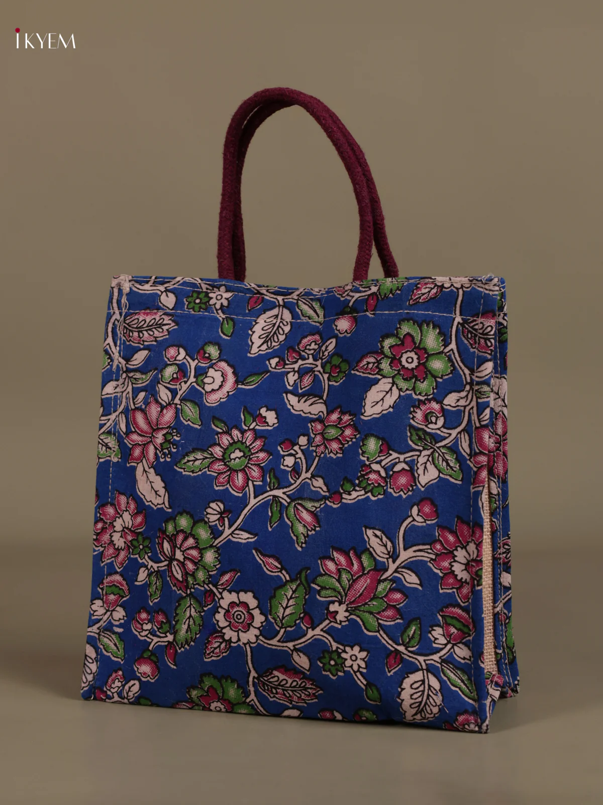 Jute Kalamkari Bag - Blue - Image 2