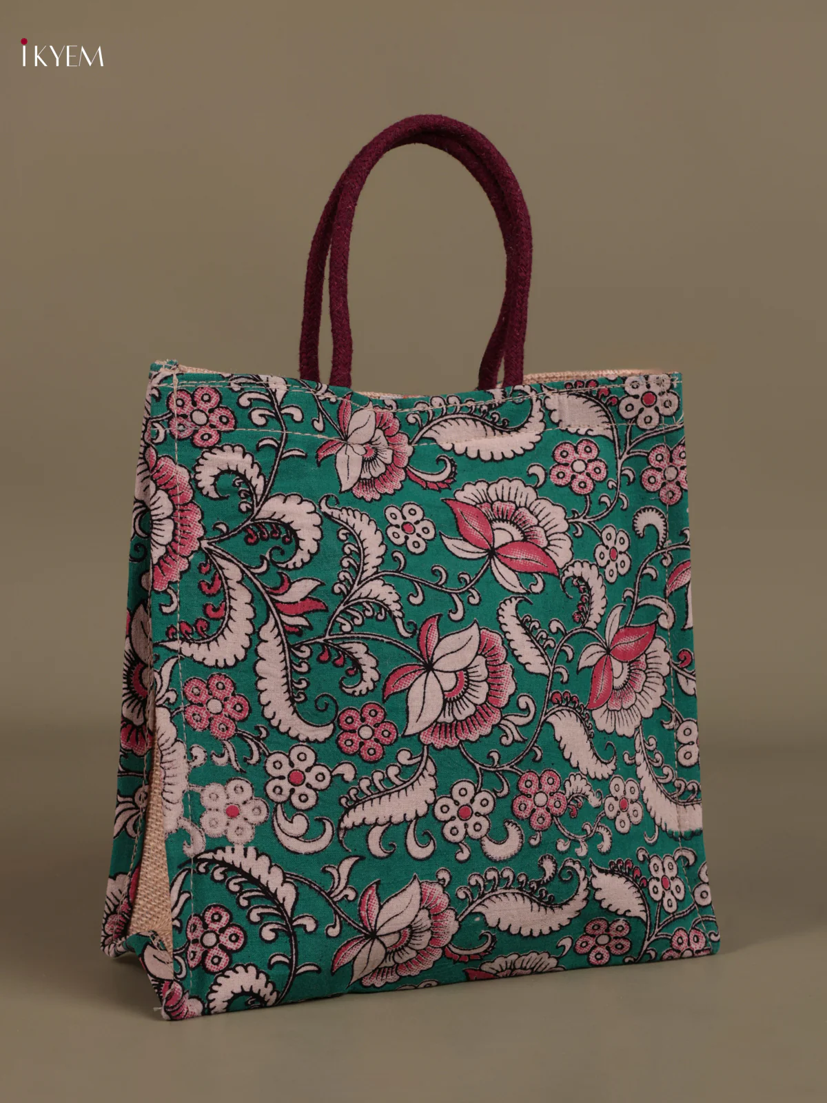 Jute Kalamkari Bag - Green - Image 2