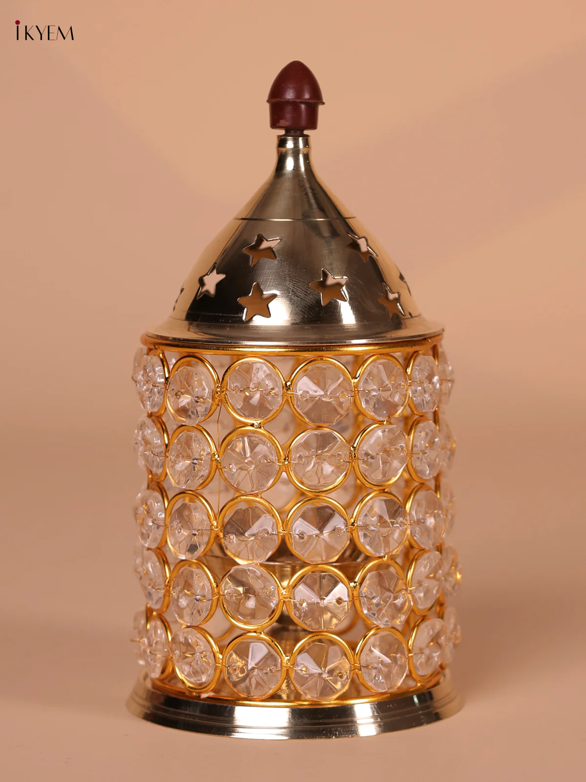 Brass Crystal Diya - 6.5 inch - Image 3