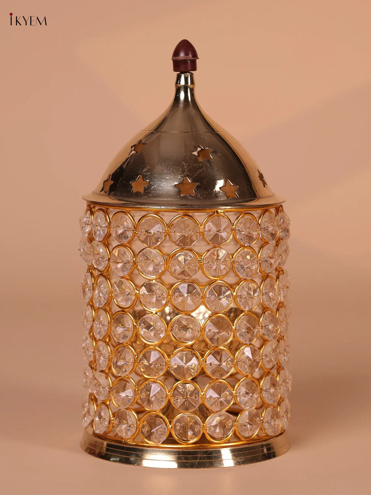 Brass Crystal Diya - 8.5 inch - Image 3
