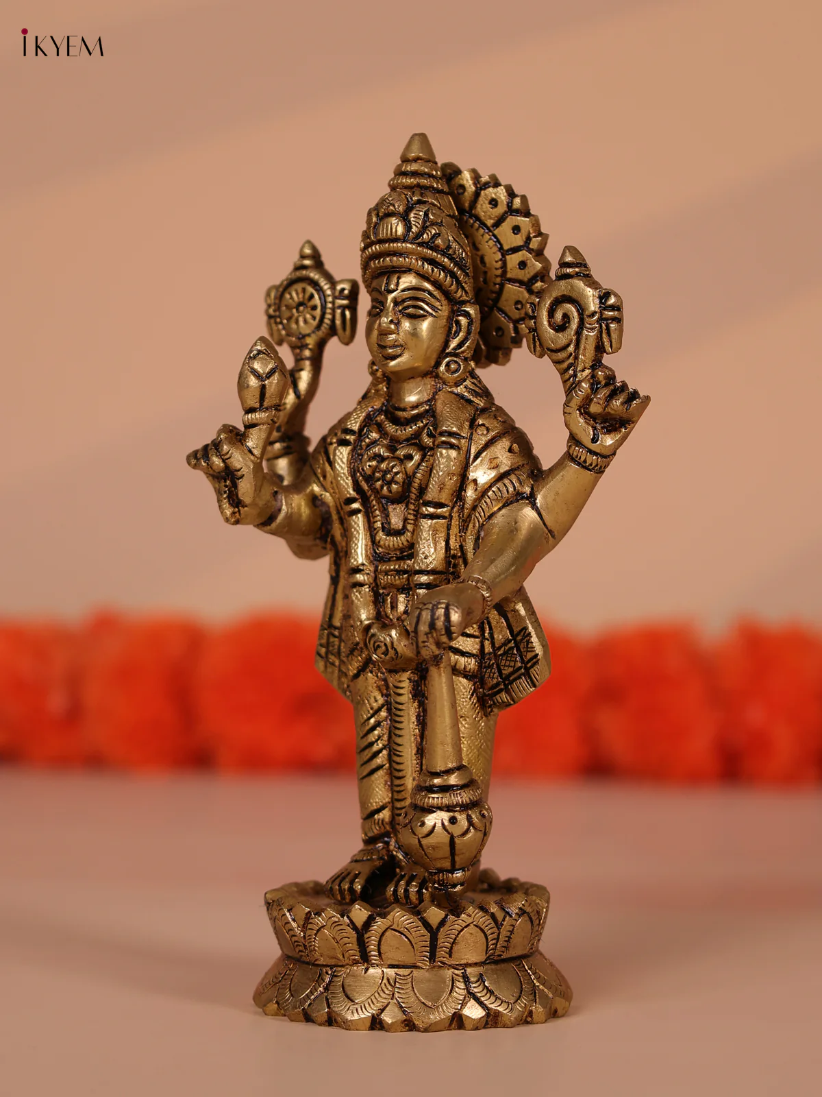 Brass Vishnu idol - Image 3