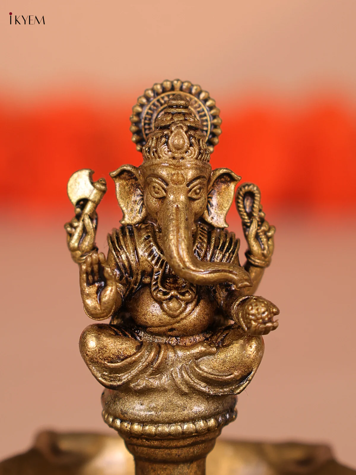 Brass Ganesha oil lamp Diya - Image 2