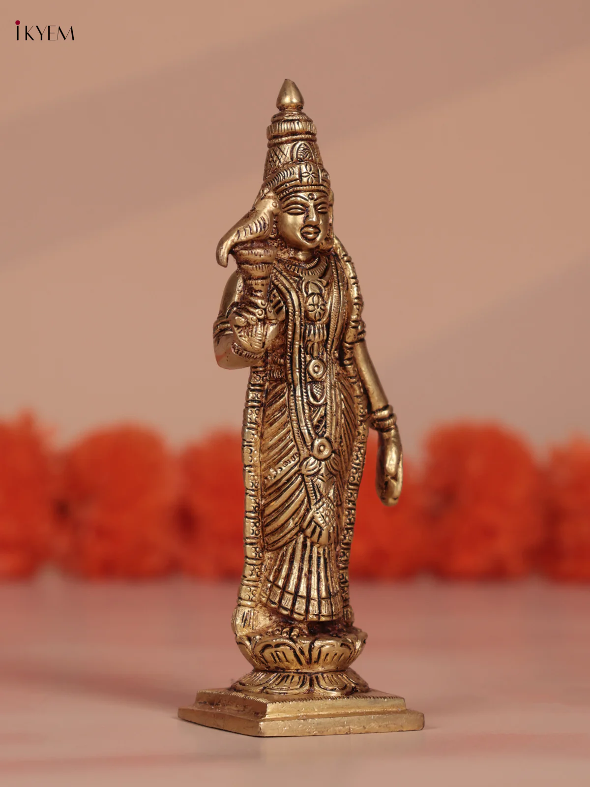 Brass Meenakshi idol - Image 3