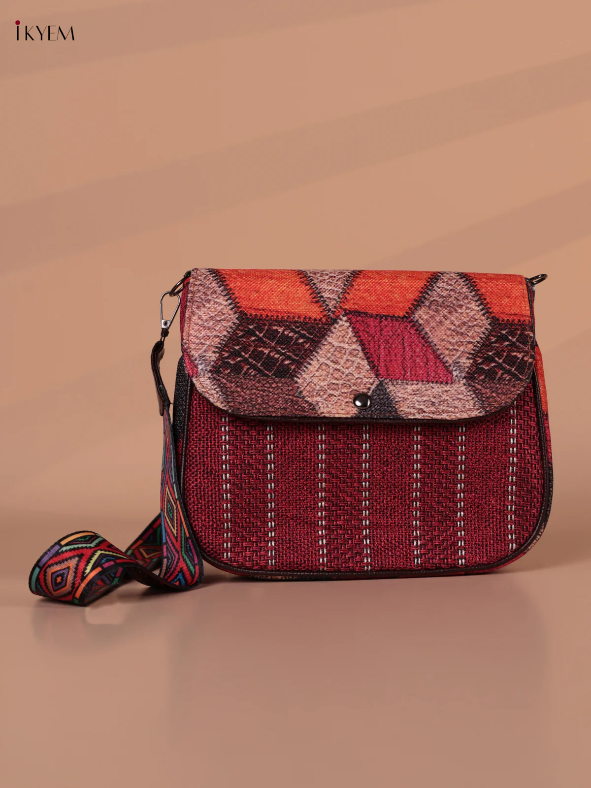 Printed Sling Bag - Red