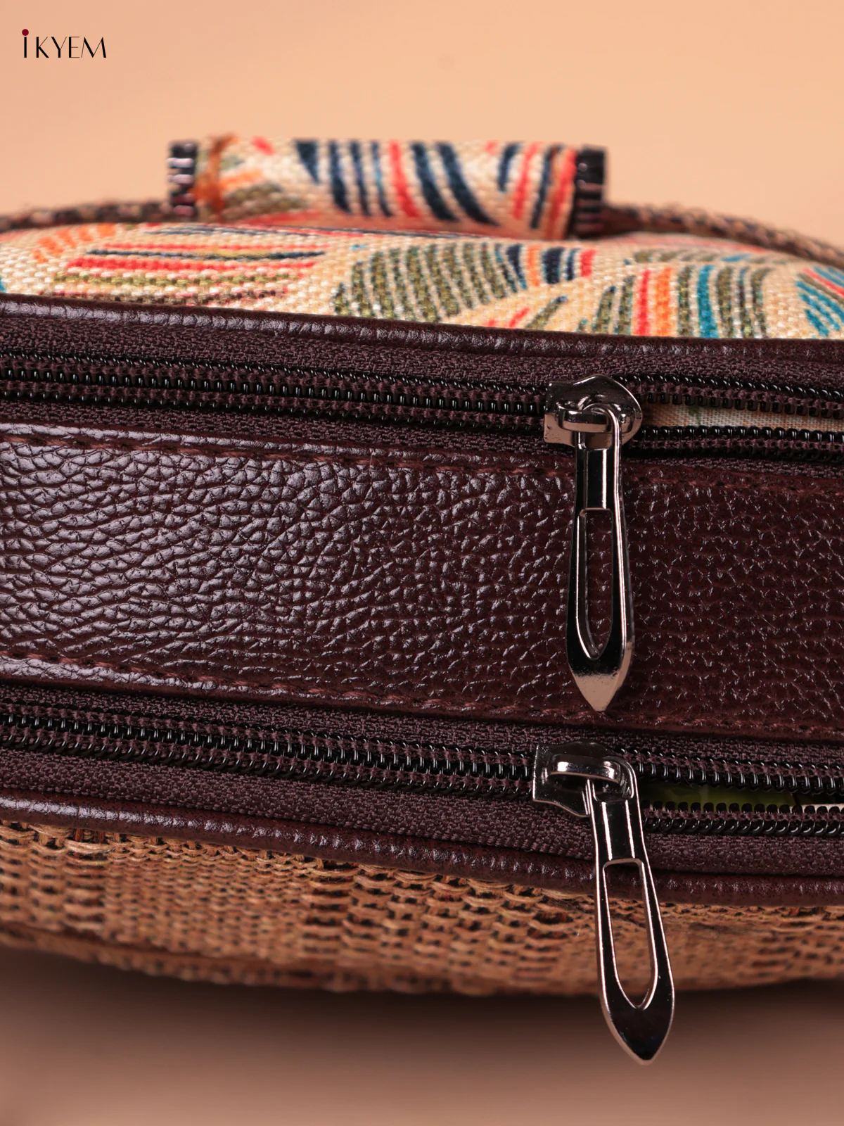 Printed Sling Bag - Brown&sandle - Image 3