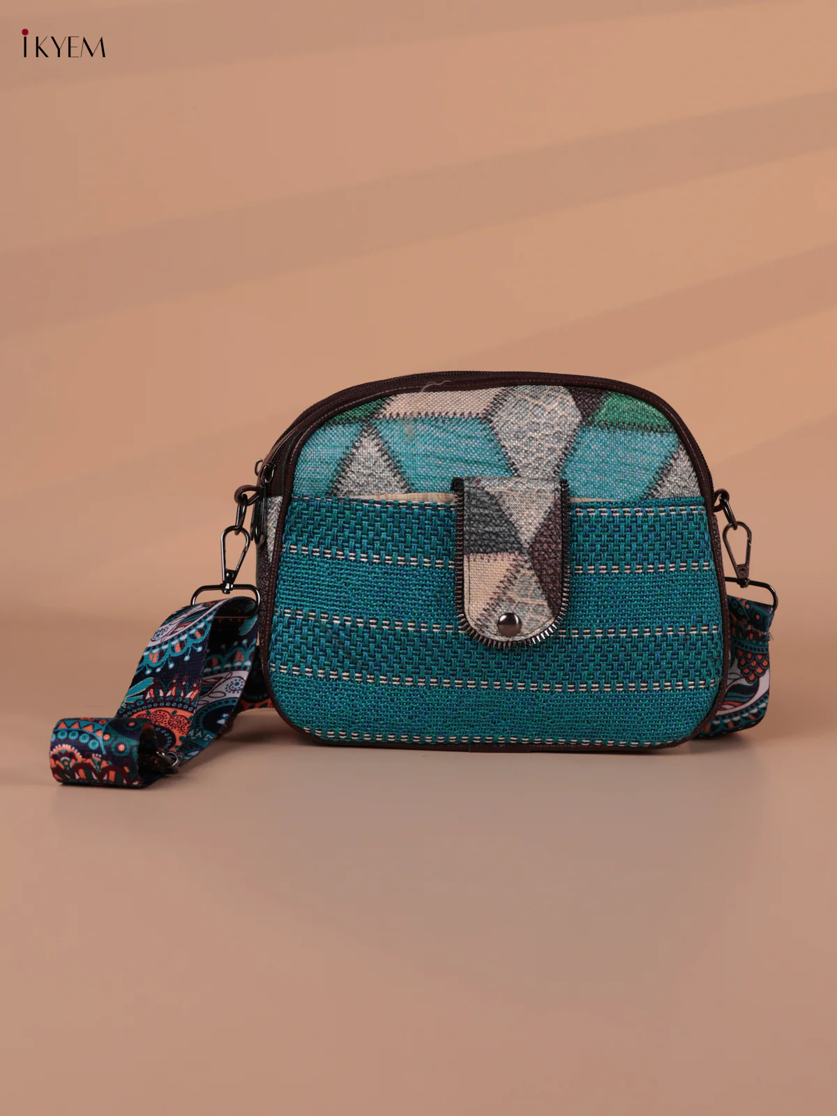 Printed Sling Bag - Sky Blue