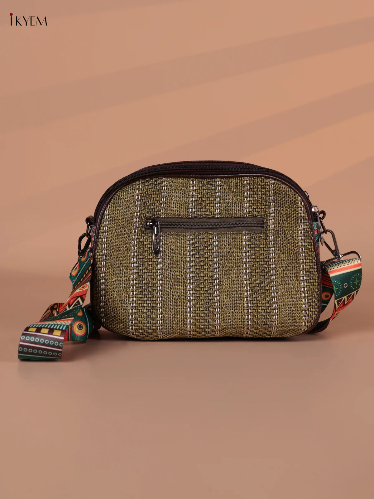 Printed Sling Bag - Green - Image 2