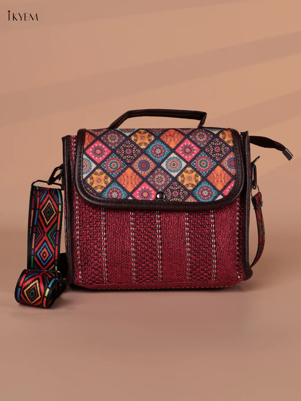 Printed Sling Bag - red
