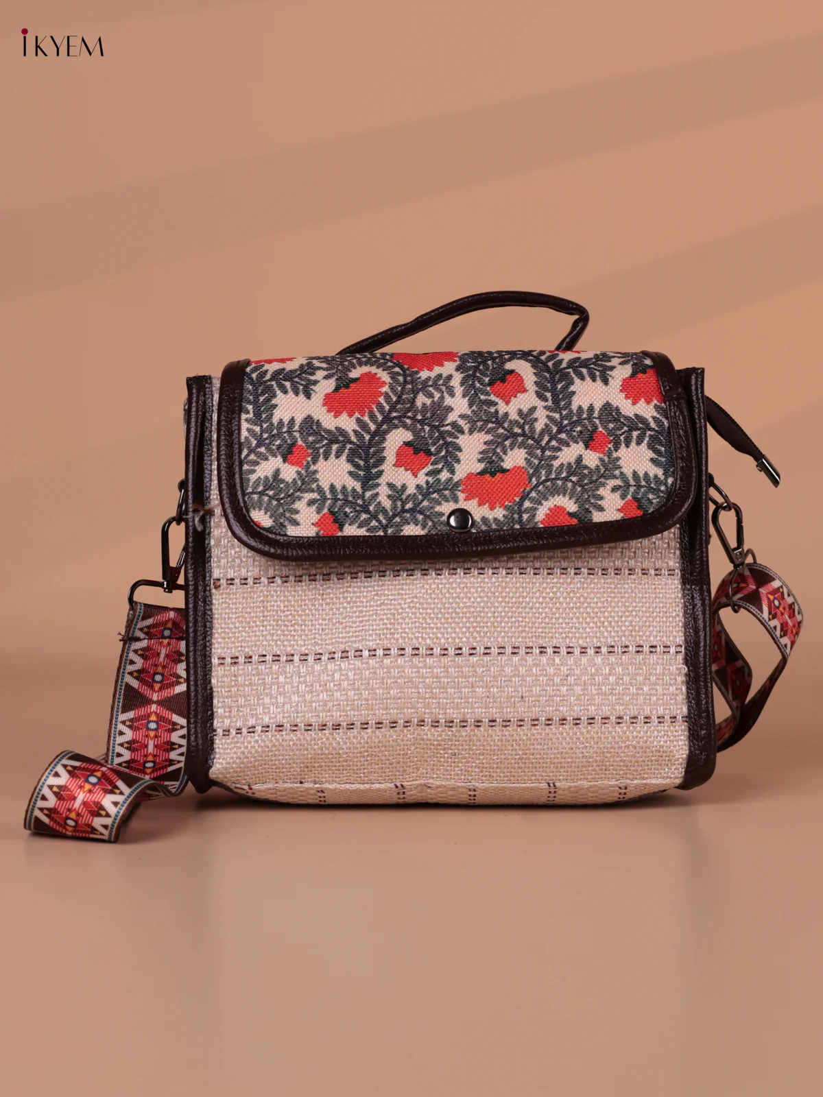 Printed Sling Bag - cream