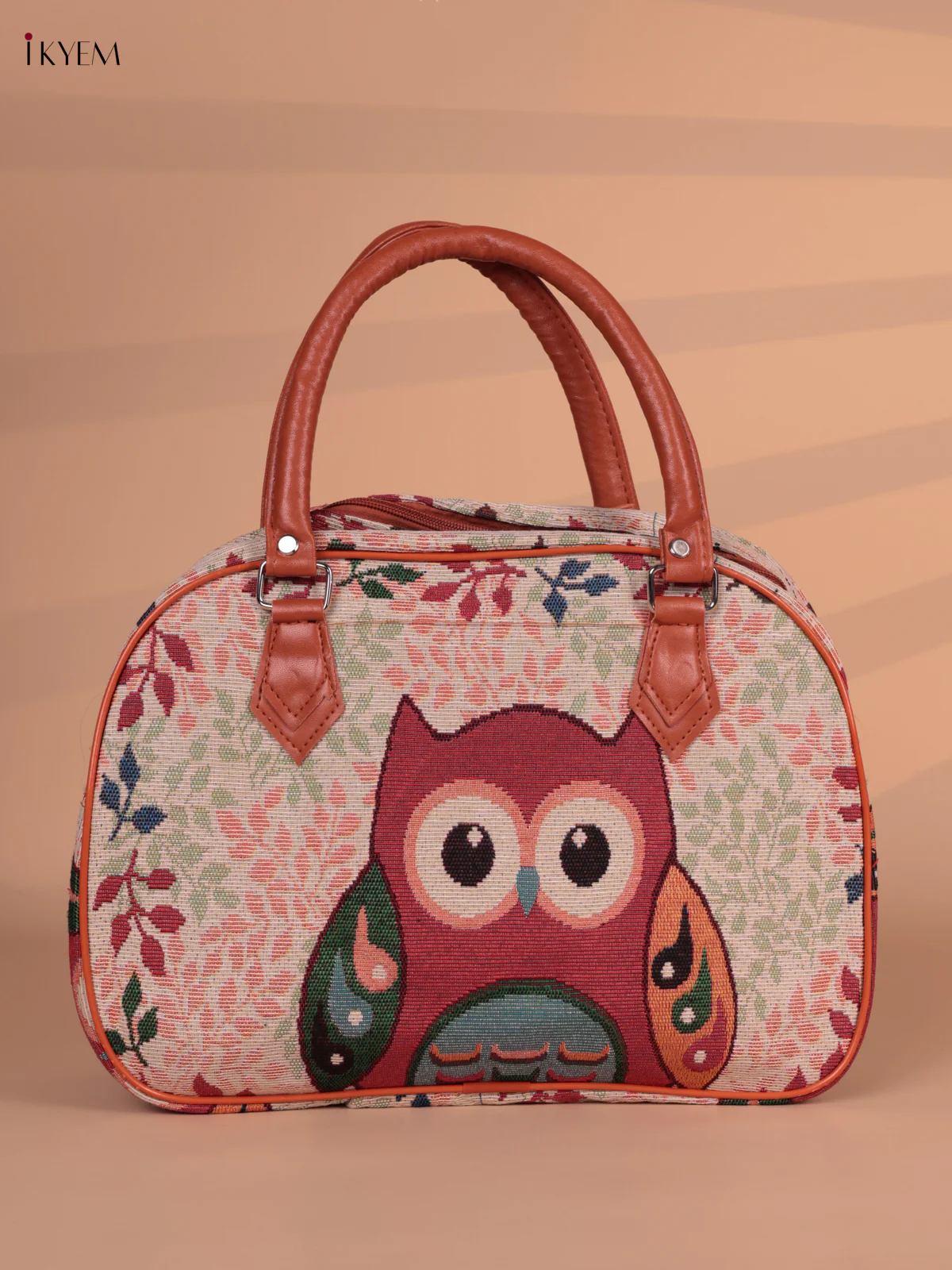 Hand Bag Owl Printed - Red