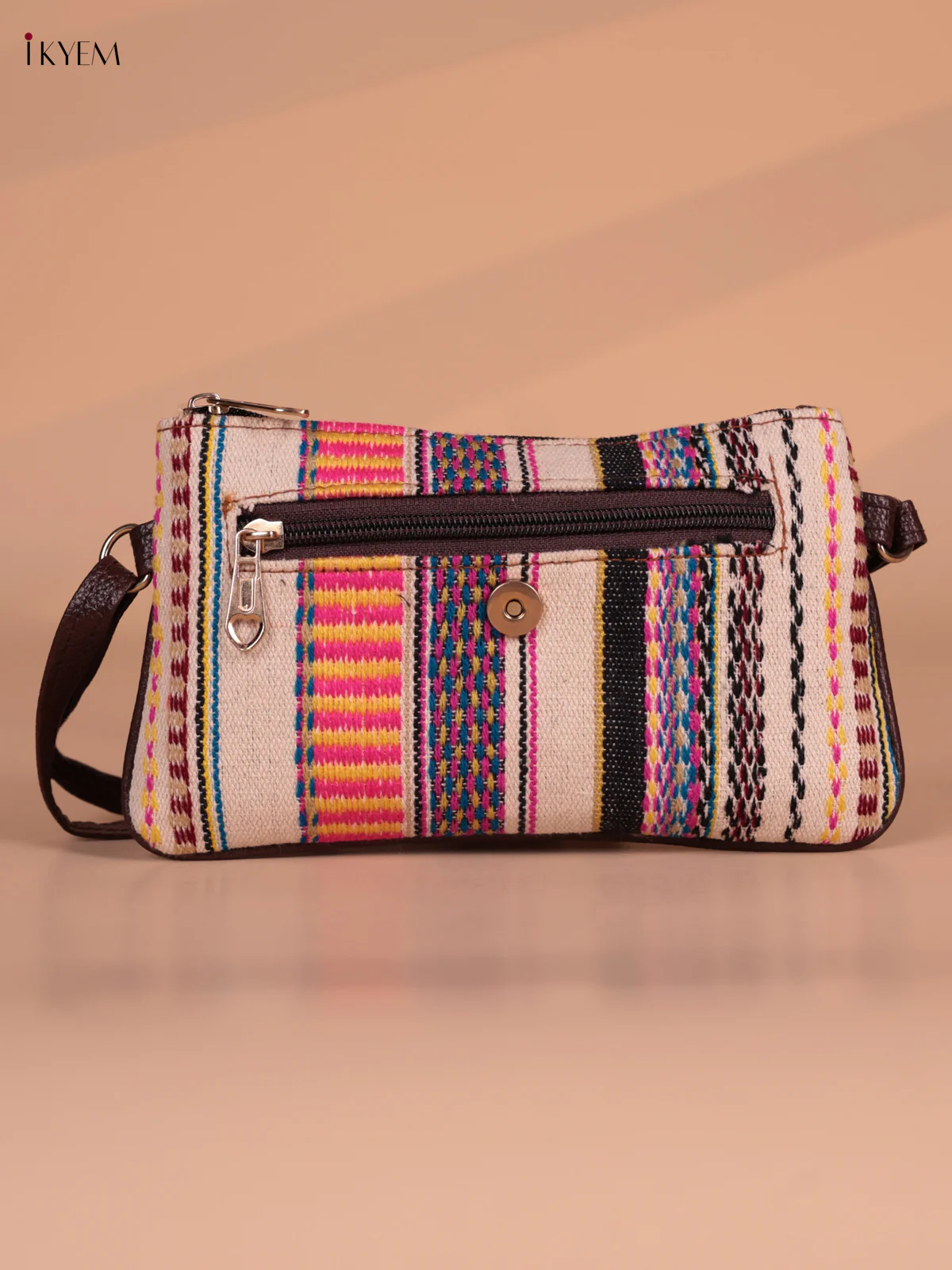 Printed Sling bag - Cream - Image 2