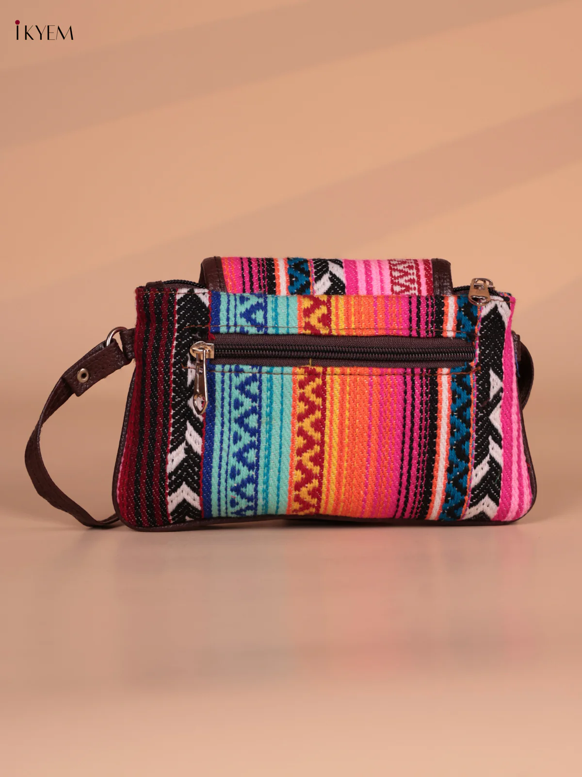 Printed Sling bag - Pink & Brown - Image 3
