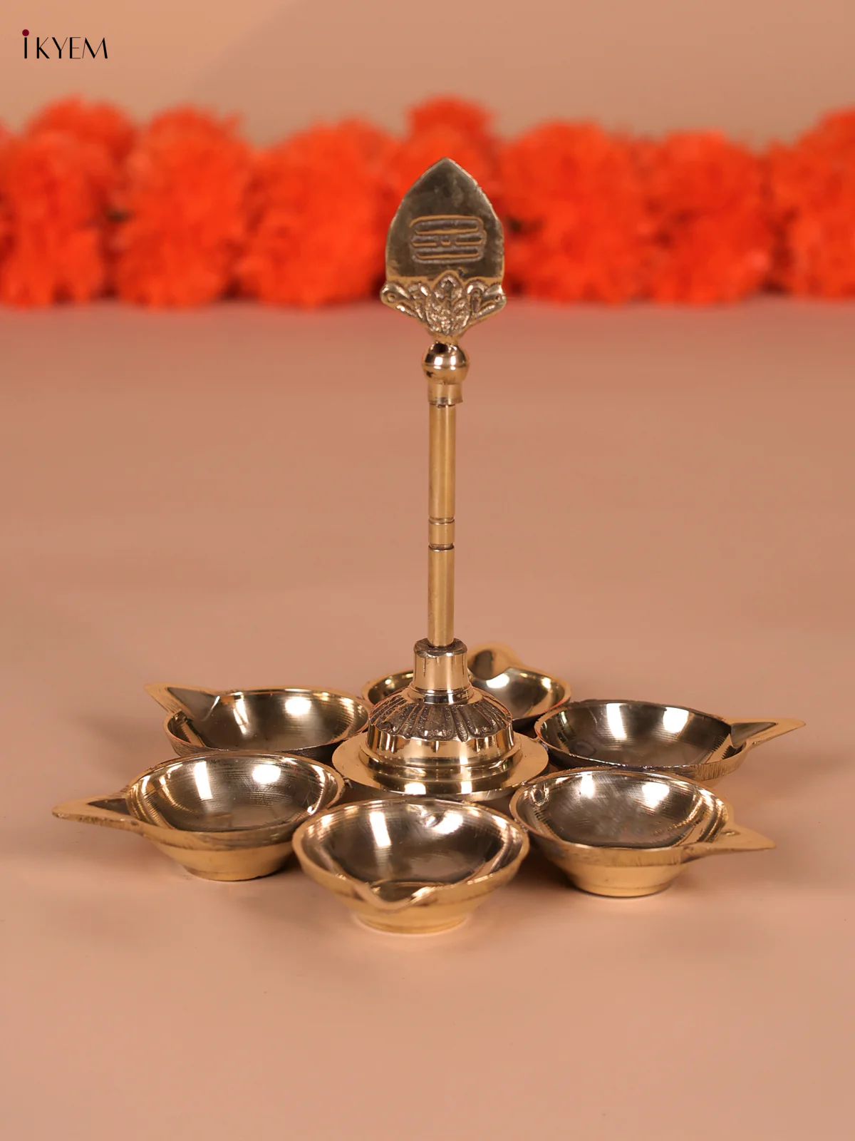 Brass Arumuga Vel 6- Face Diya - Image 4