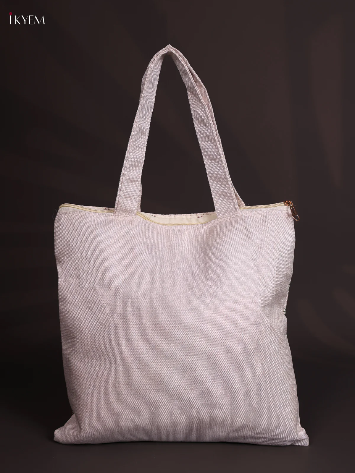 Krishna Vruksha Printed Jute Handbag - Pink - Image 2