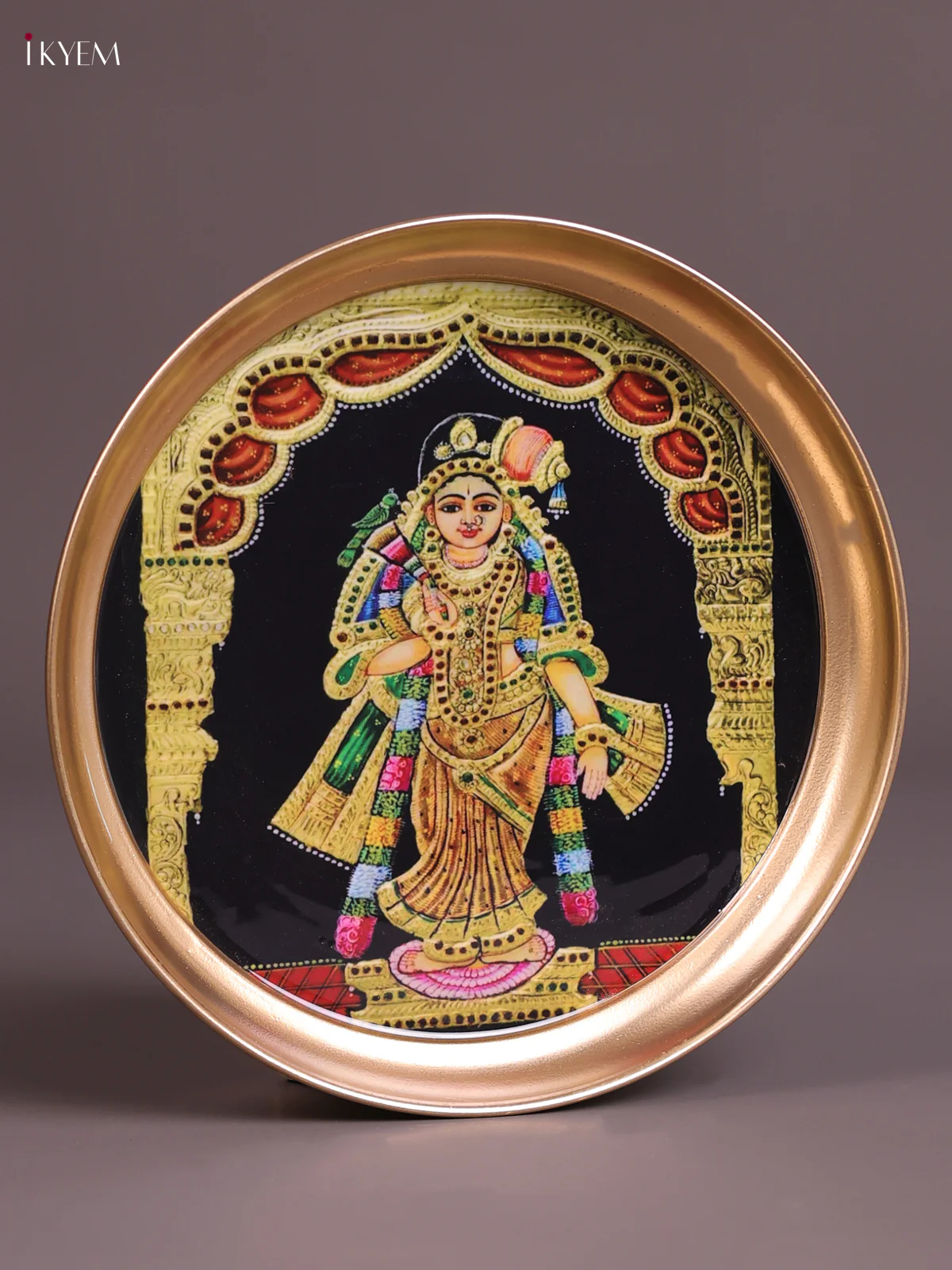 Aandal - Printed Brass Coated Plate Black - 8 inch - Image 2