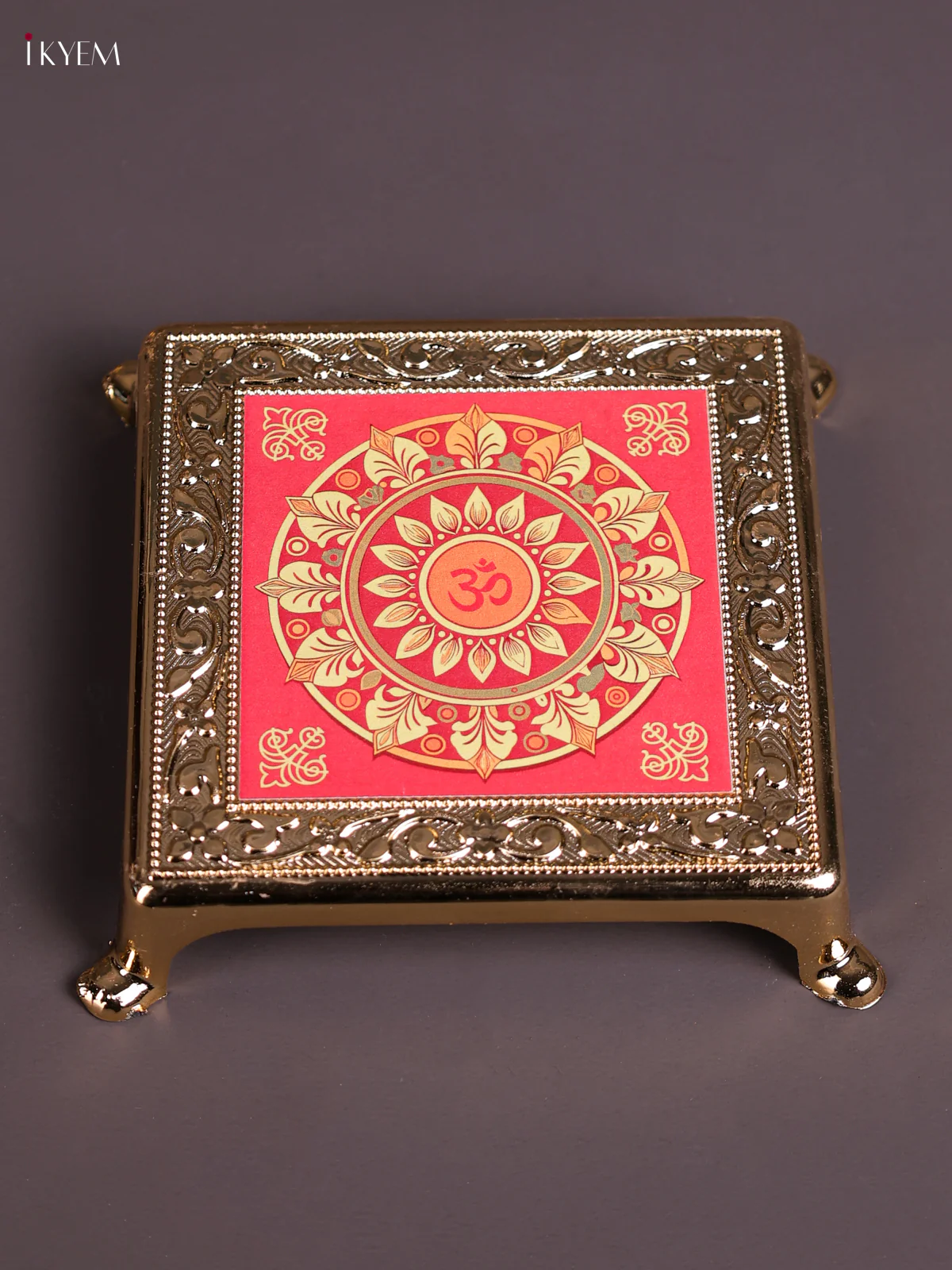 Kolam Design Printed Plastic Chowki-KEC20003