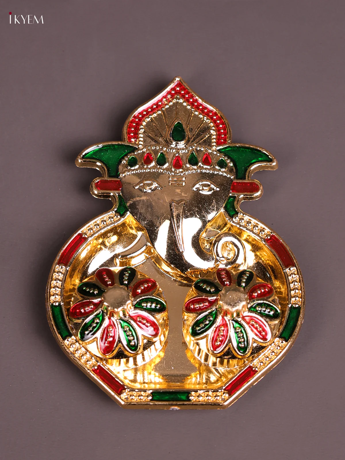 Meenakari Haldi Kumkum Holder - Ganesha-KEC20004