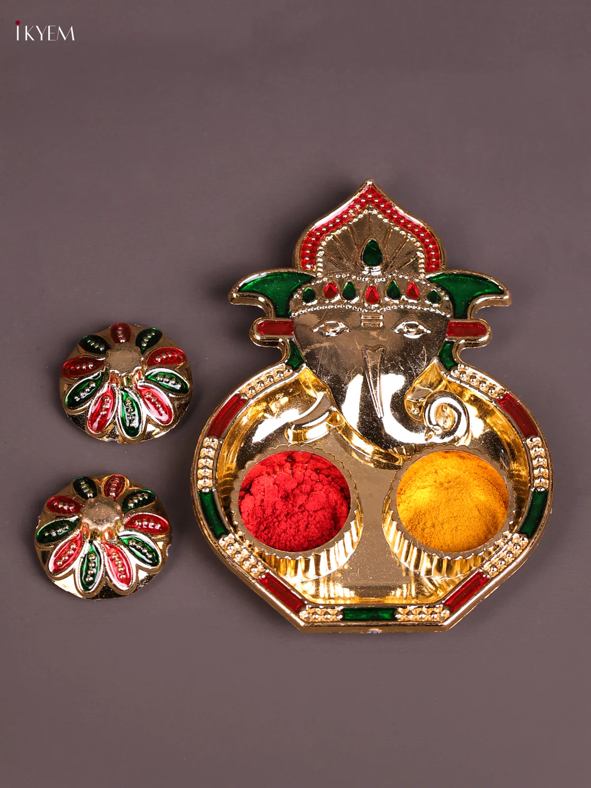 Meenakari Haldi Kumkum Holder - Ganesha-KEC20004 - Image 2