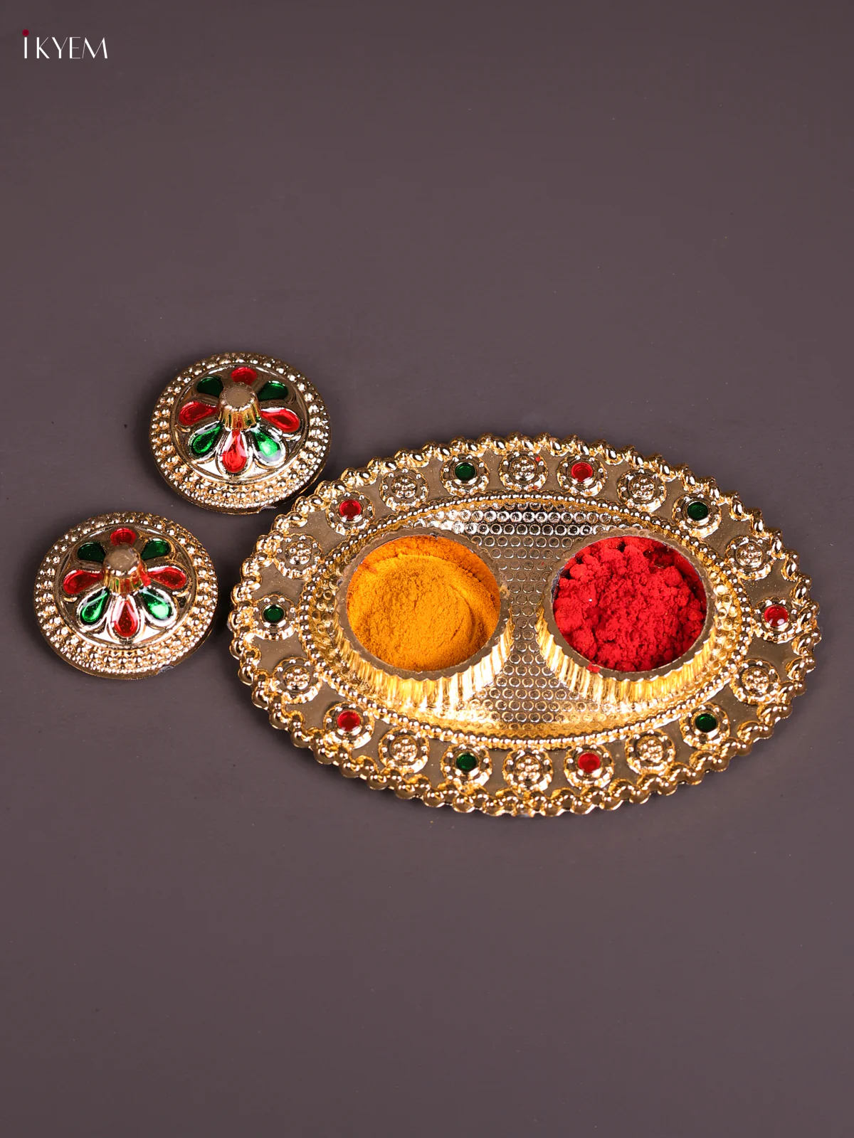 Meenakari Haldi Kumkum Holder-KEC20006 - Image 2