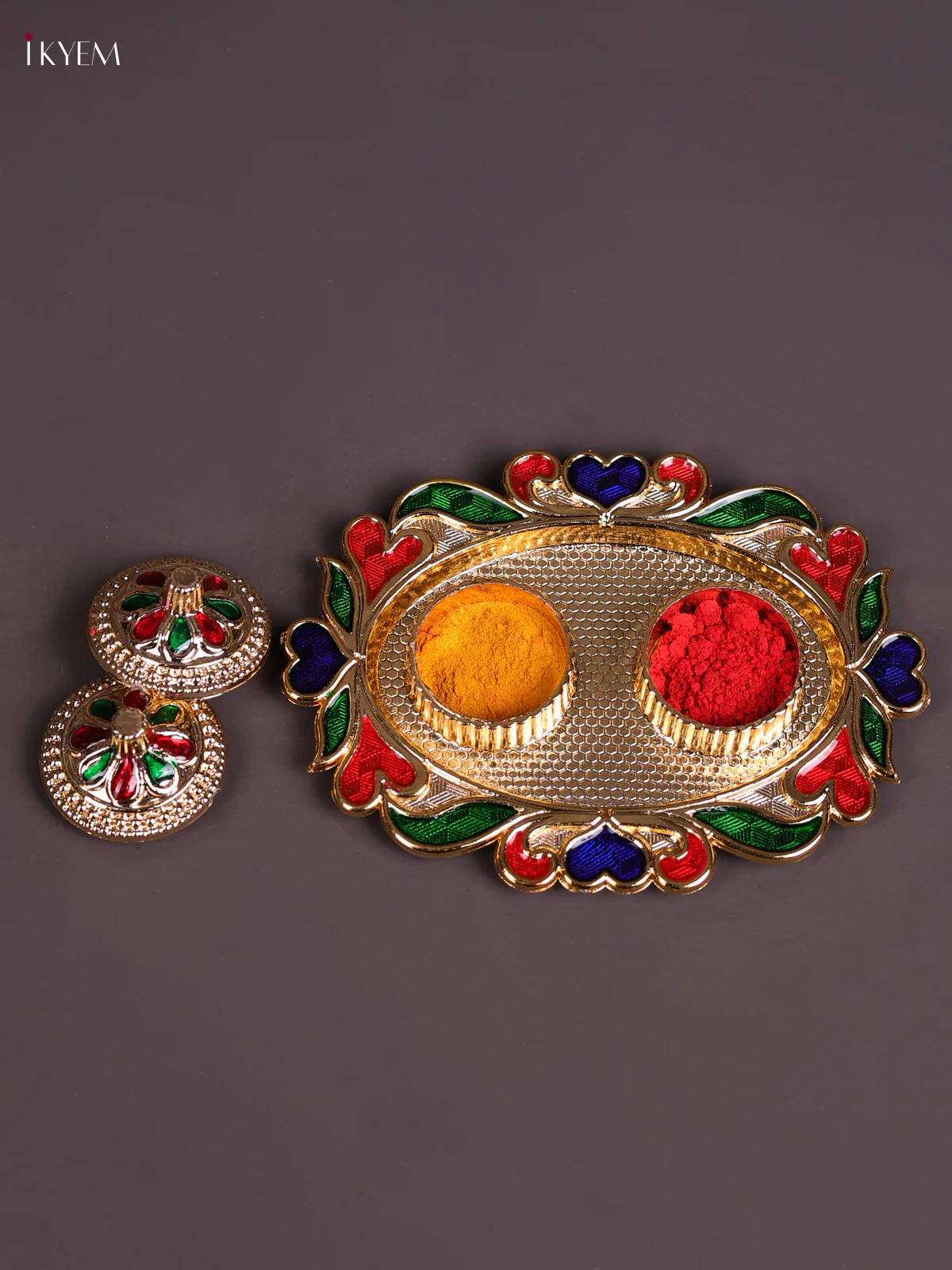 Meenakari Haldi Kumkum Holder-KEC20007 - Image 2