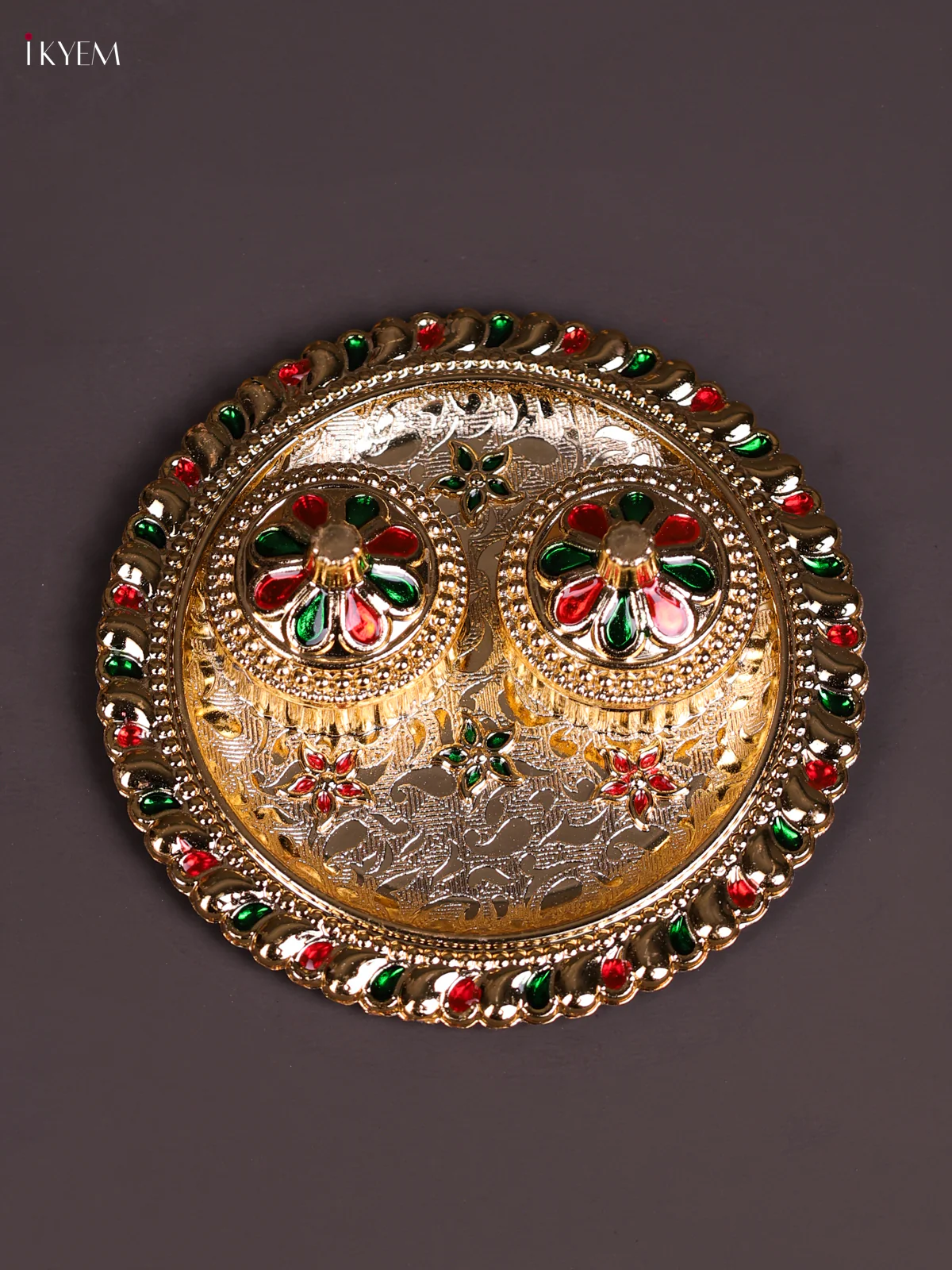 Meenakari Carcle Haldi Kumkum Holder-KEC20008