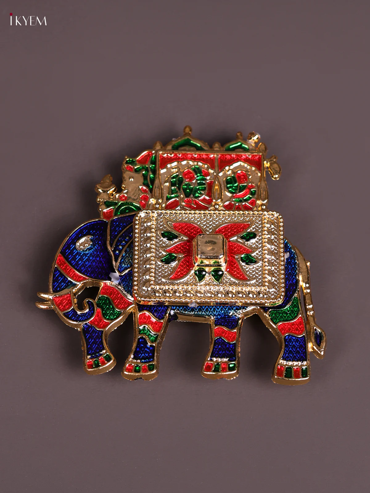 Meenakari Haldi Kumkum Holder - Elephant Blue-KEC20012