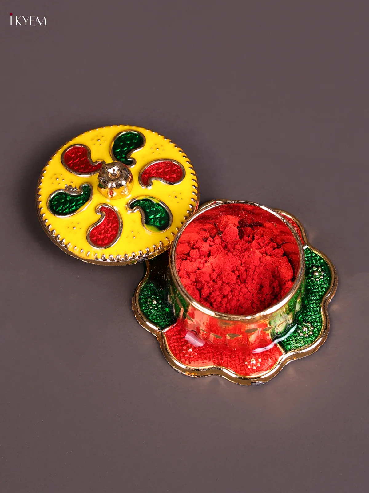 Meenakari Haldi Kumkum Holder-KEC20033 - Image 2