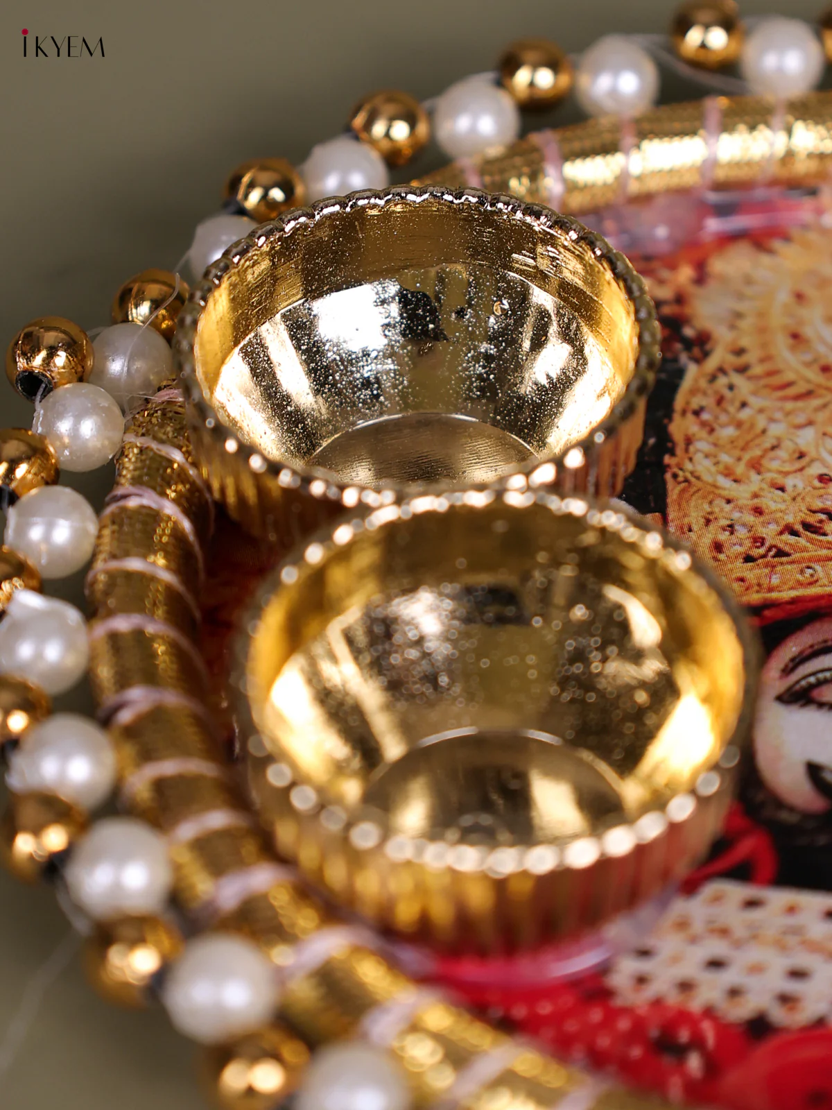 Khatu Shyam Ji Printed Plate With Haldi kumkum holder - 4.5 Inch-KEC26009 - Image 2