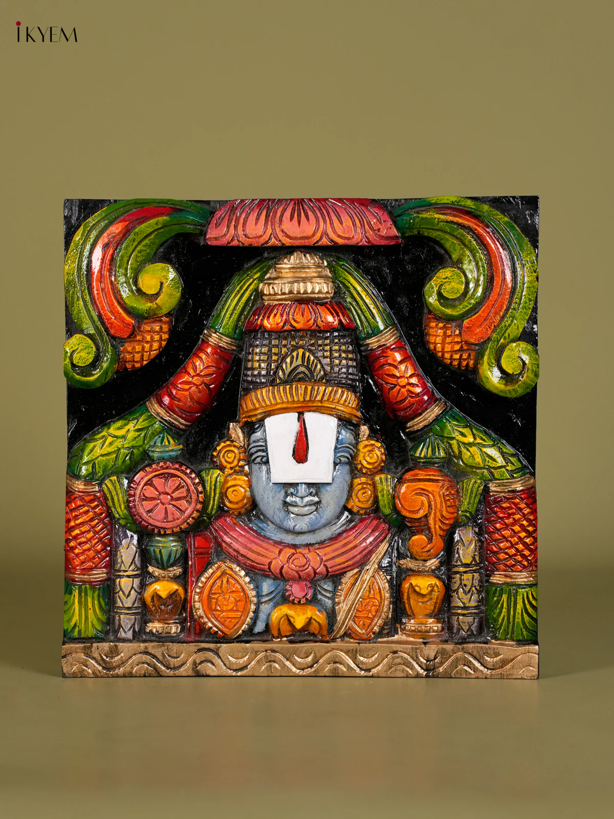 Wooden Handpainted Balaji Face Wall hanging-KED13012