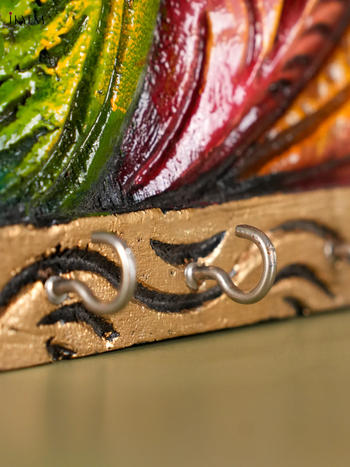 Wooden Handpainted Parrot Keychain Holder-KED13018 - Image 3