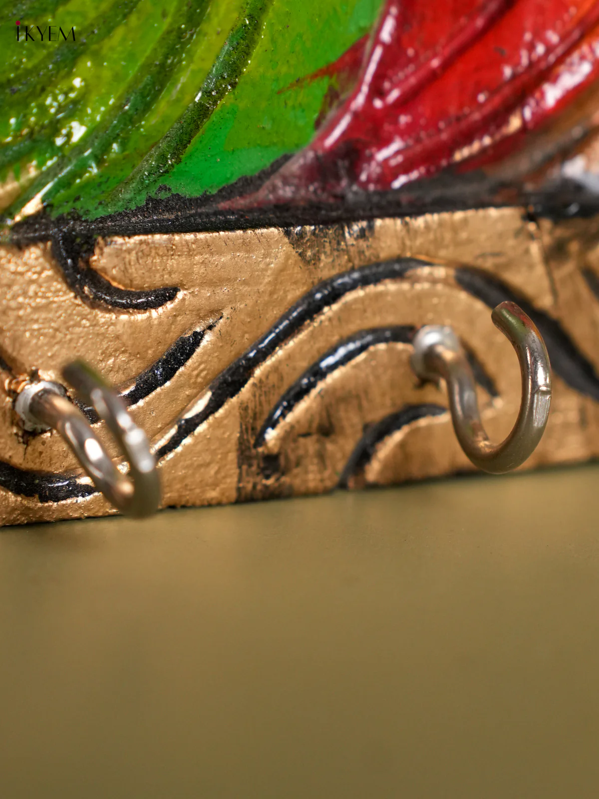 Wooden Handpainted Parrot Keychain Holder-KED13020 - Image 3