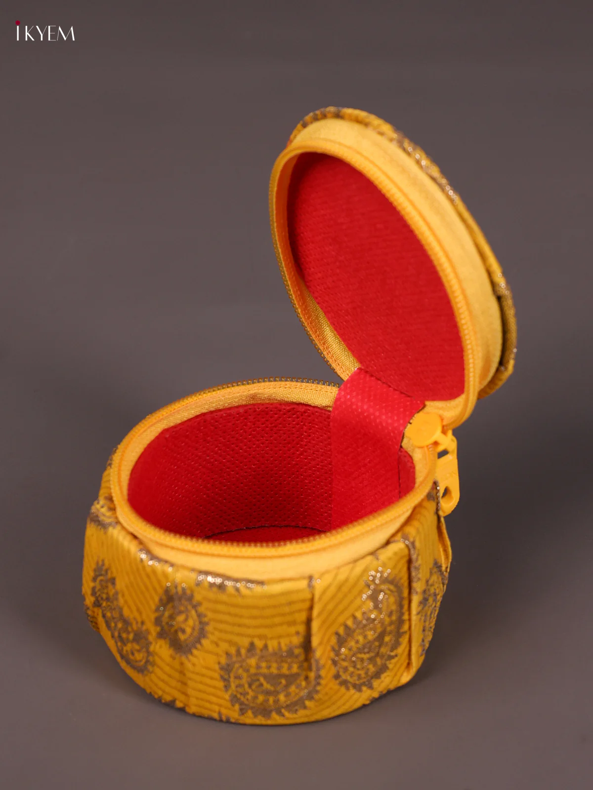 Zari Work Bangle Box - Yellow - (3.5 x3.5)-KED13036 - Image 2