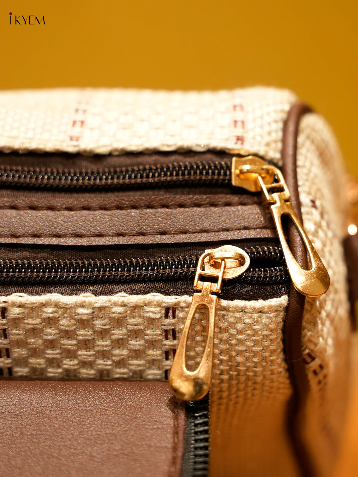 Printed Sling Bag - Cream & Brown - Image 3